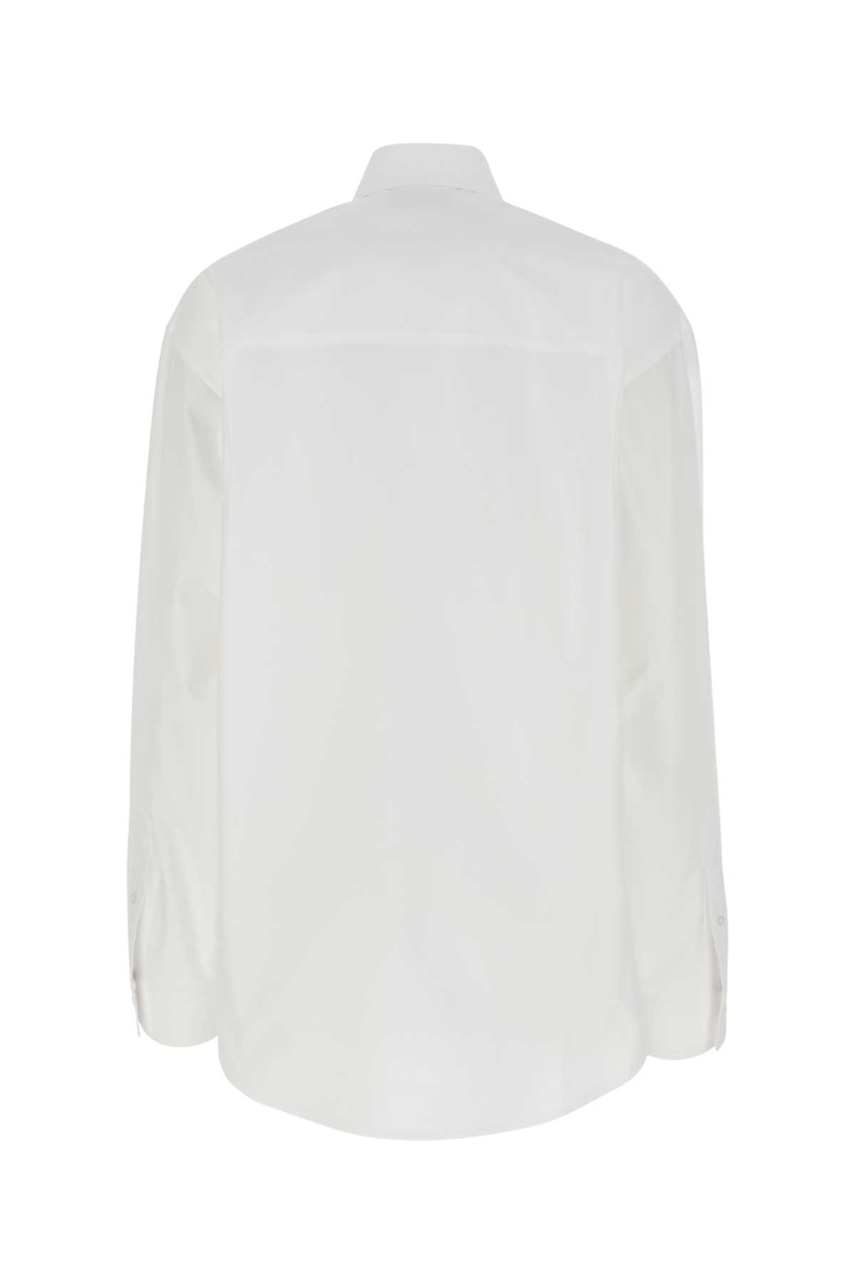 Balenciaga White Poplin Hourglass Shirt In 9000