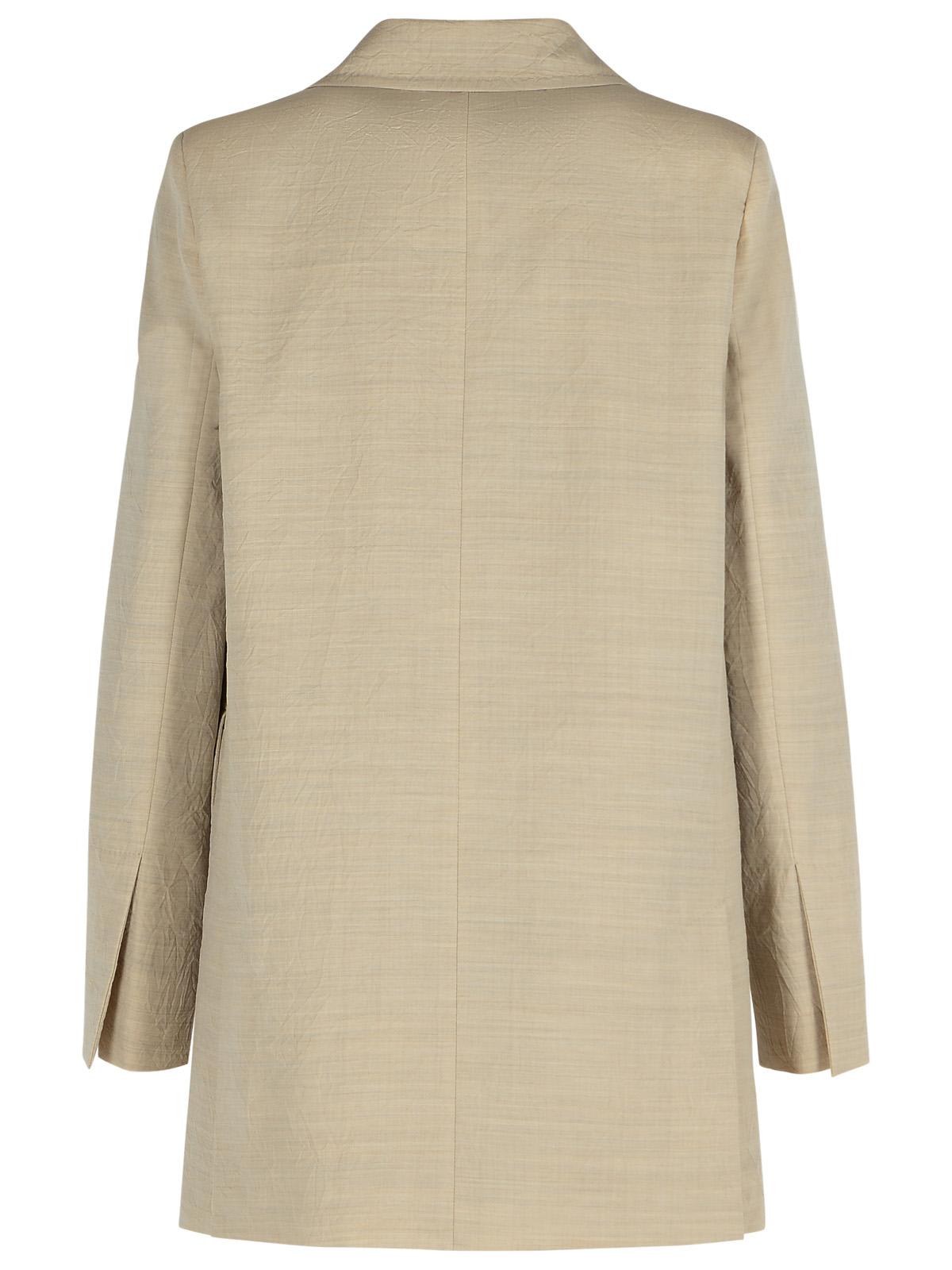 Max Mara Longline Textured Wool Jacket With Rear Vents