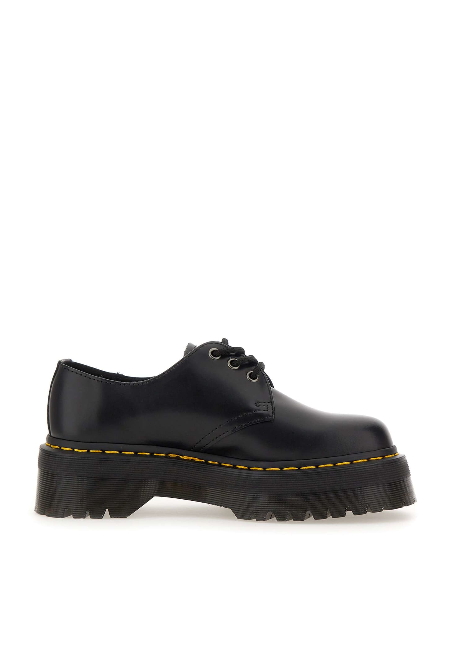 Dr. Martens Black 8053 Leather Platform Derbys In Black