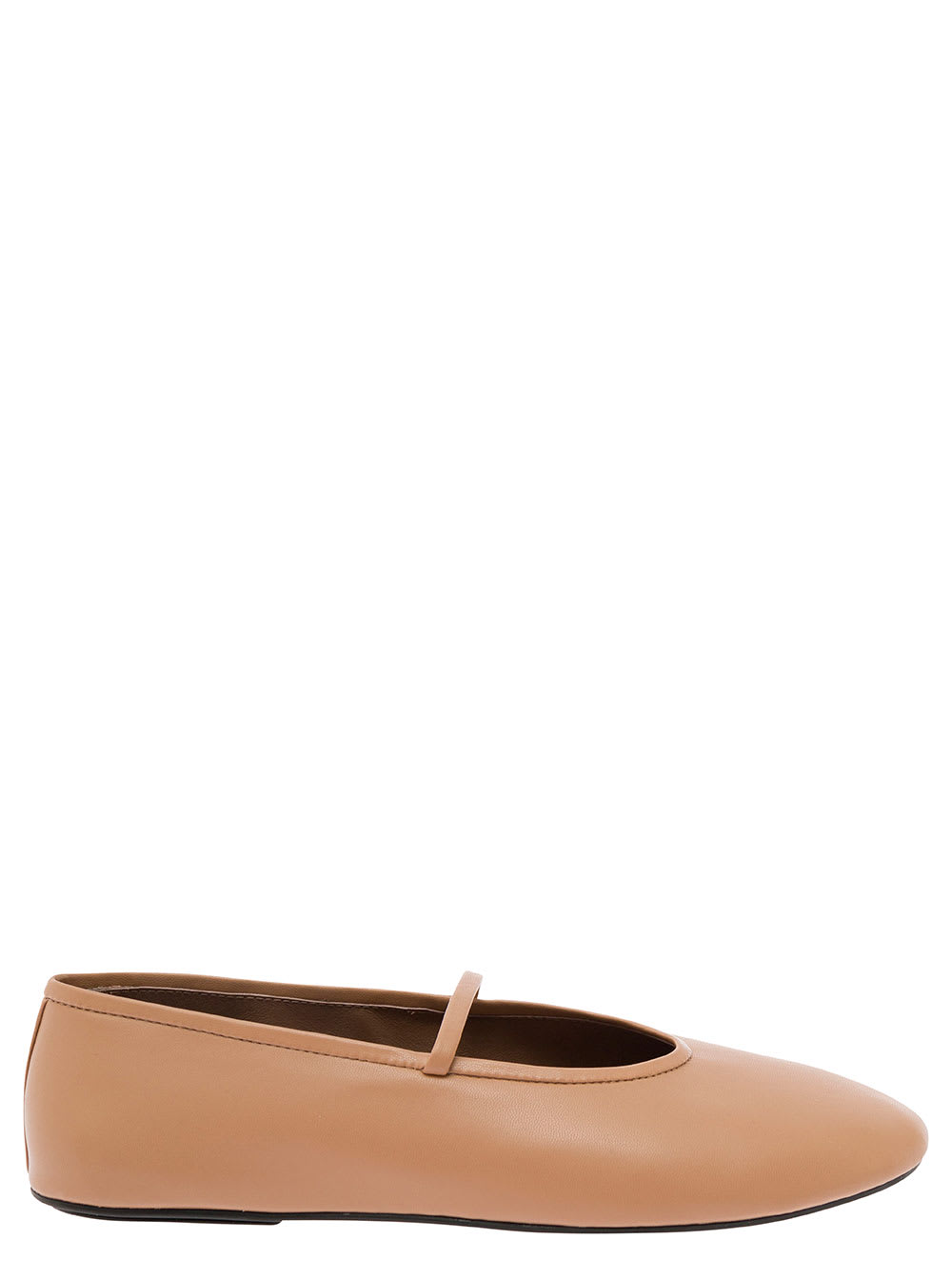 Beige Ballet Flats With Almond Toe In Eco Leather Woman