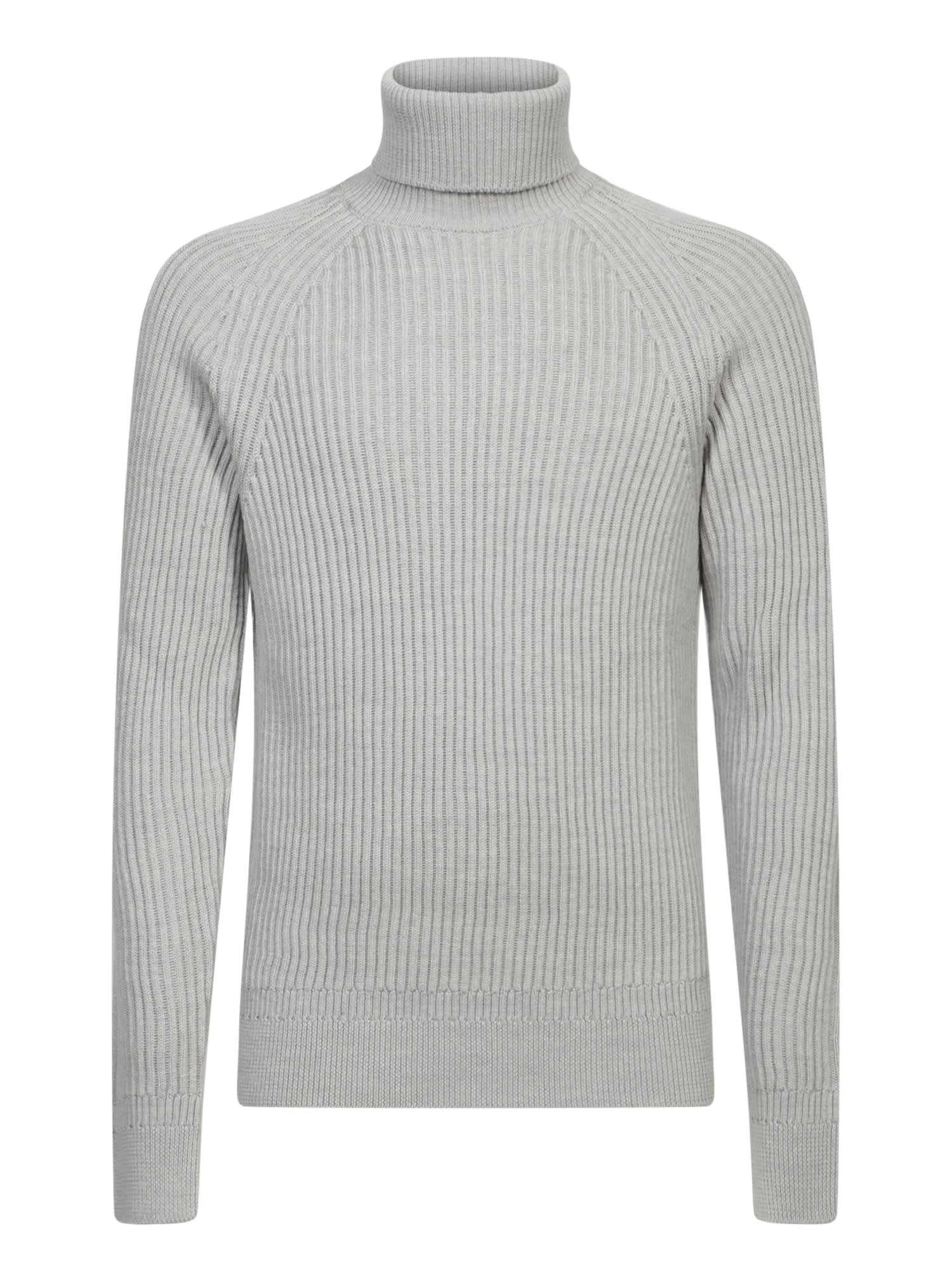 Shop Zanone Grey Turtleneck Sweater