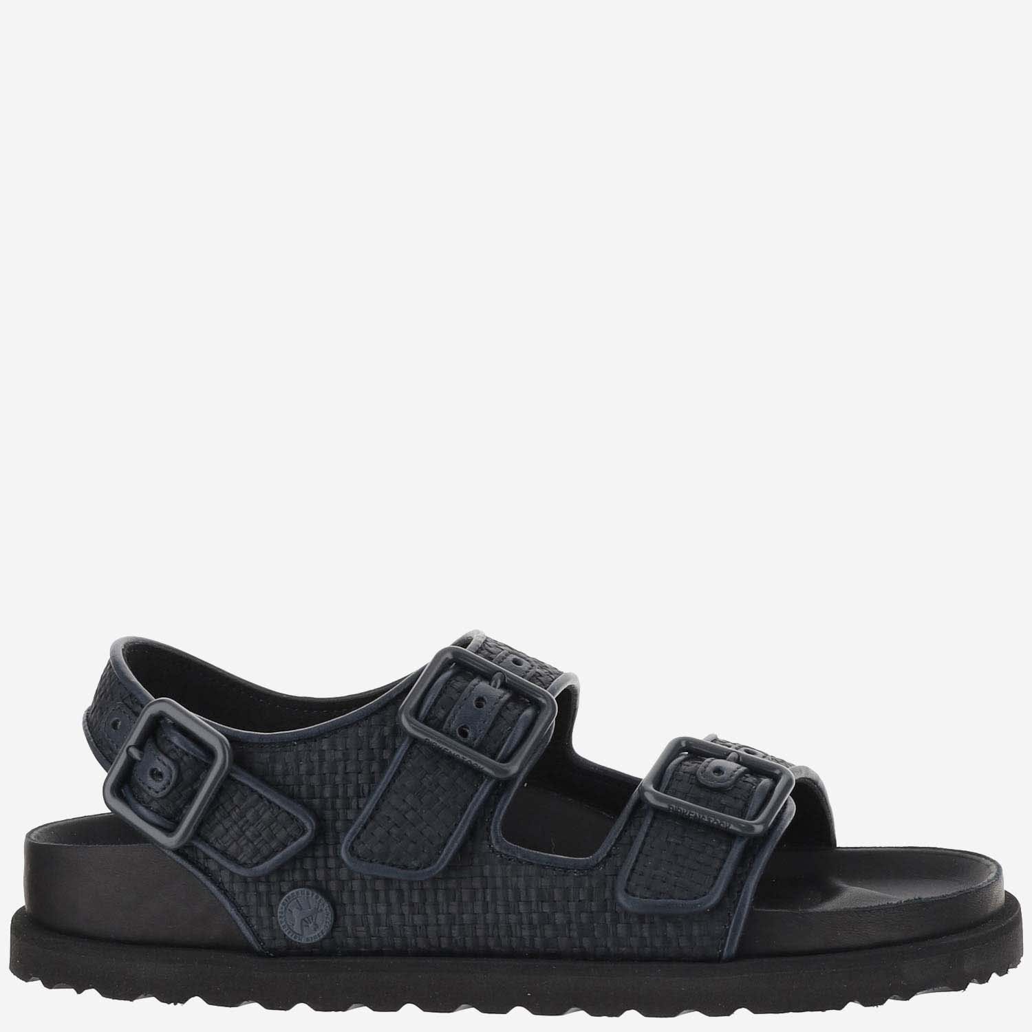 Shop Birkenstock Sandals 1774 Milano Raffia In Blue