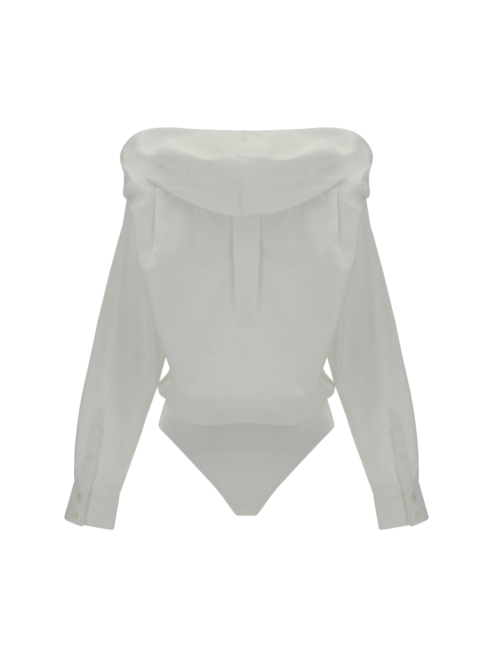 Shop Alaïa Bodysuit In Blanc