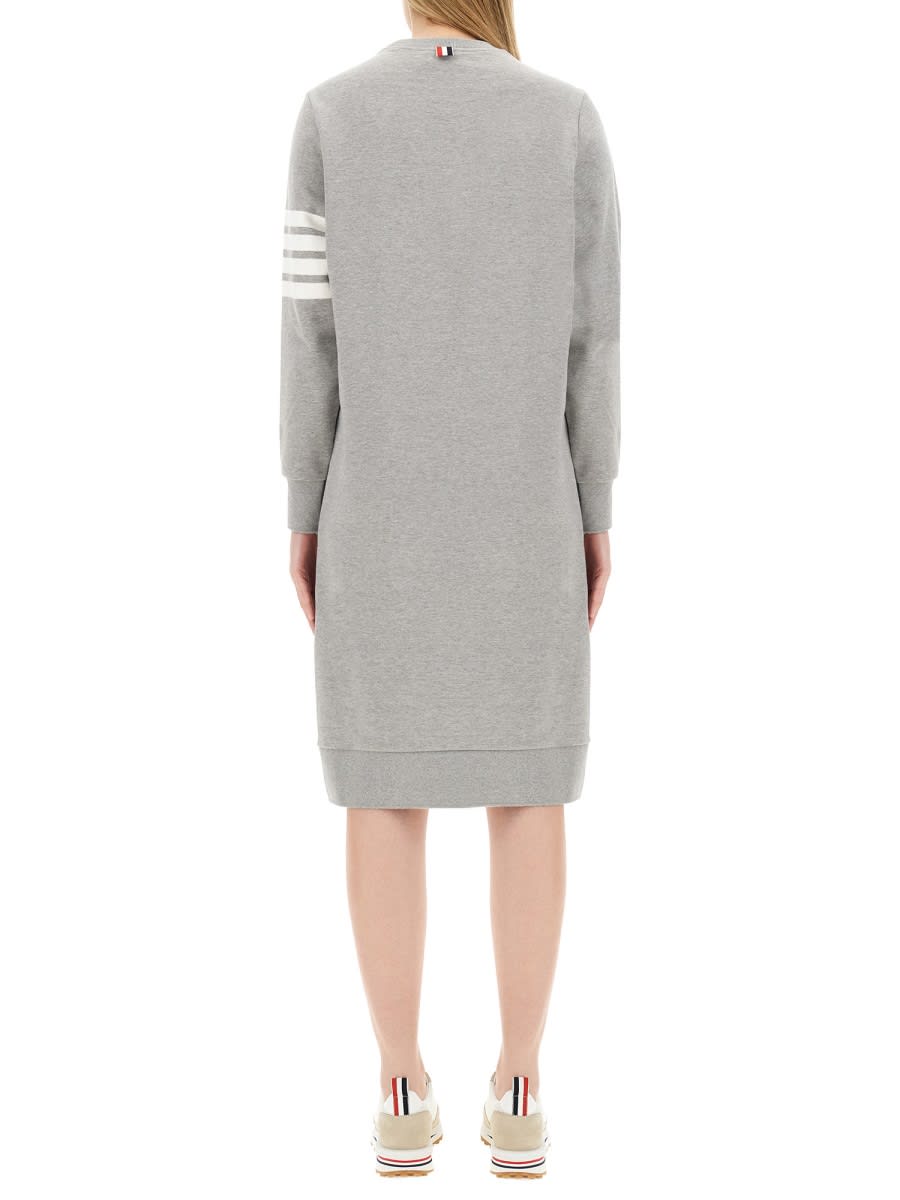 Shop Thom Browne Cotton Dress In Grey