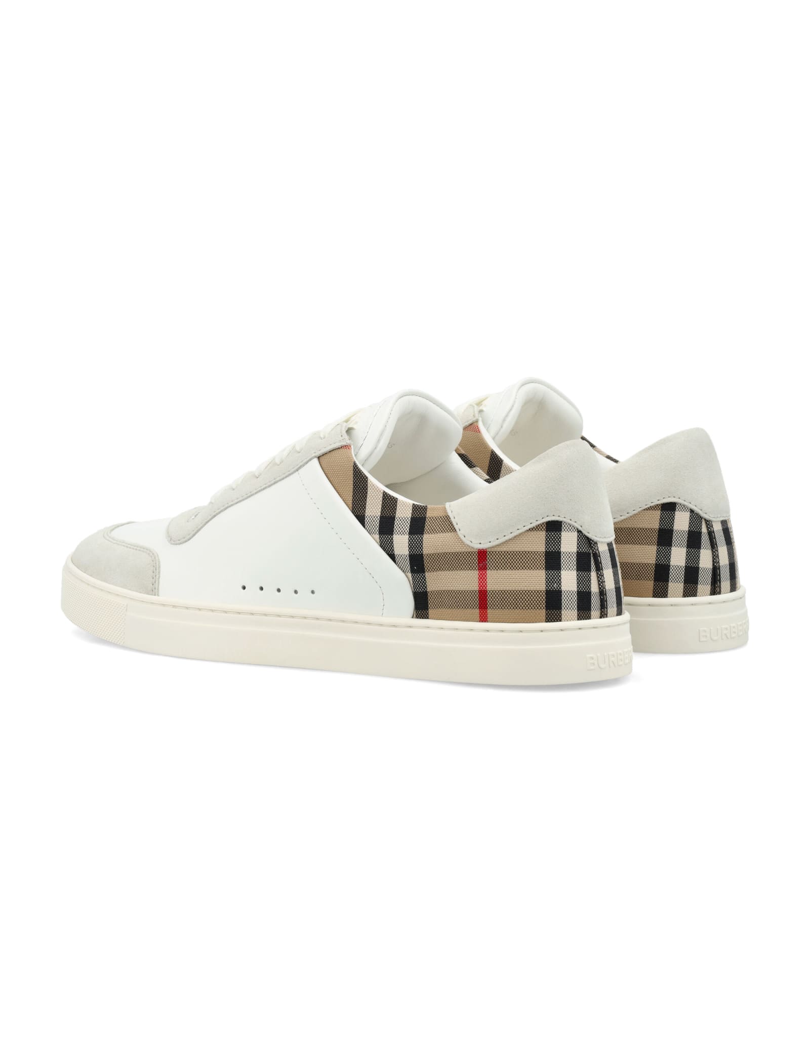 Shop Burberry Mf Stevie 2m Sneakers In Ntwht/arbeige Ip Chk