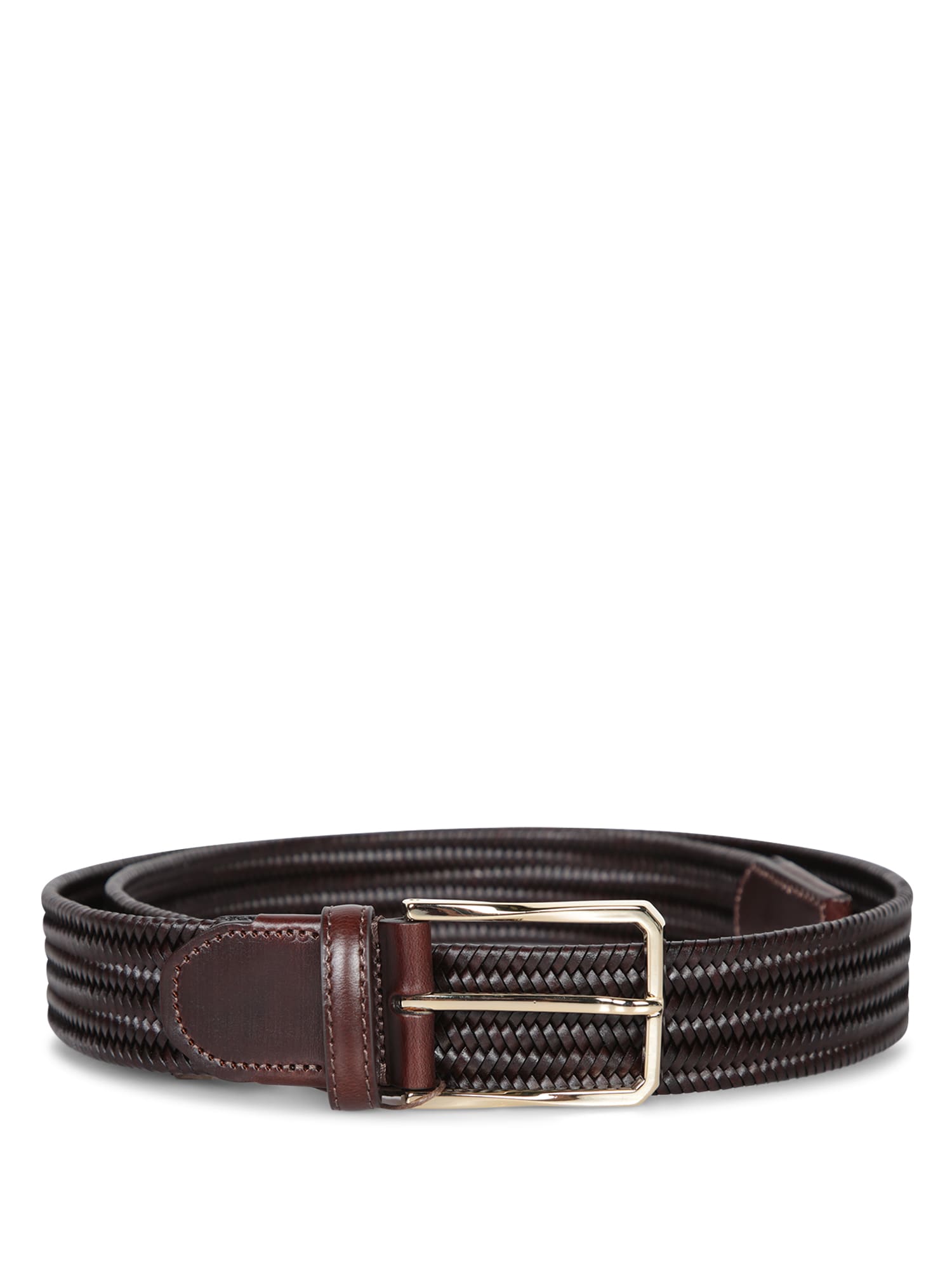 Braided Brown Leather Belt