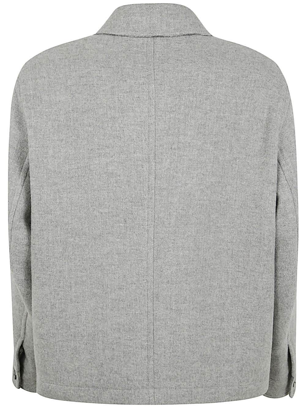 Versace Wool Blend Blouse Jacket In Concrete Melange