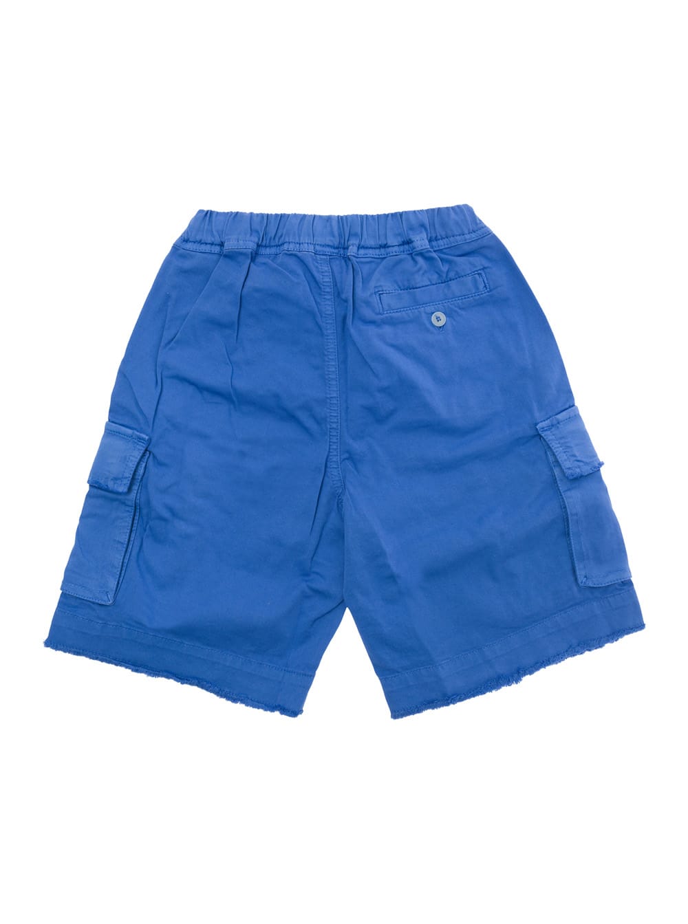 Shop Il Gufo Blue Cargo Shorts In Stretch Cotton Boy