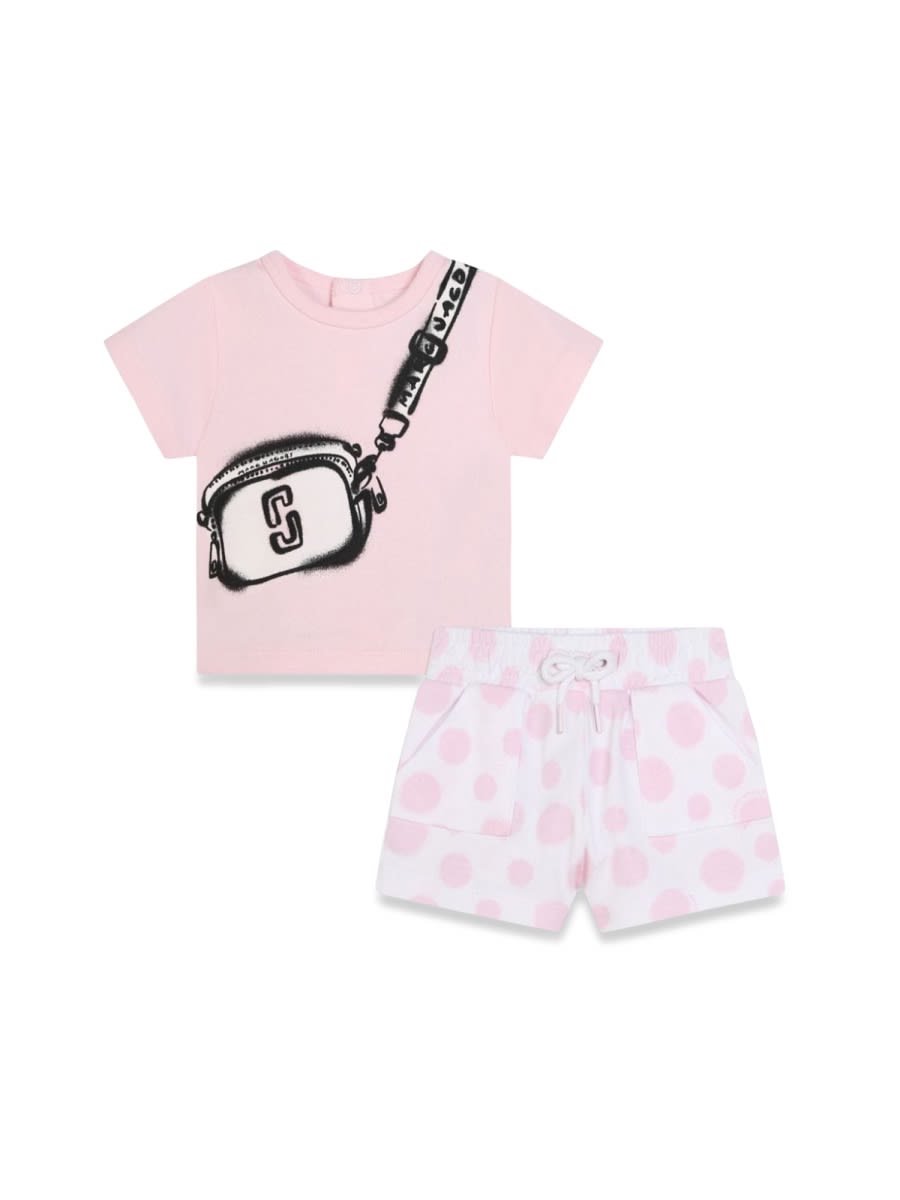Shop Little Marc Jacobs Tee Shirt+short In Pink