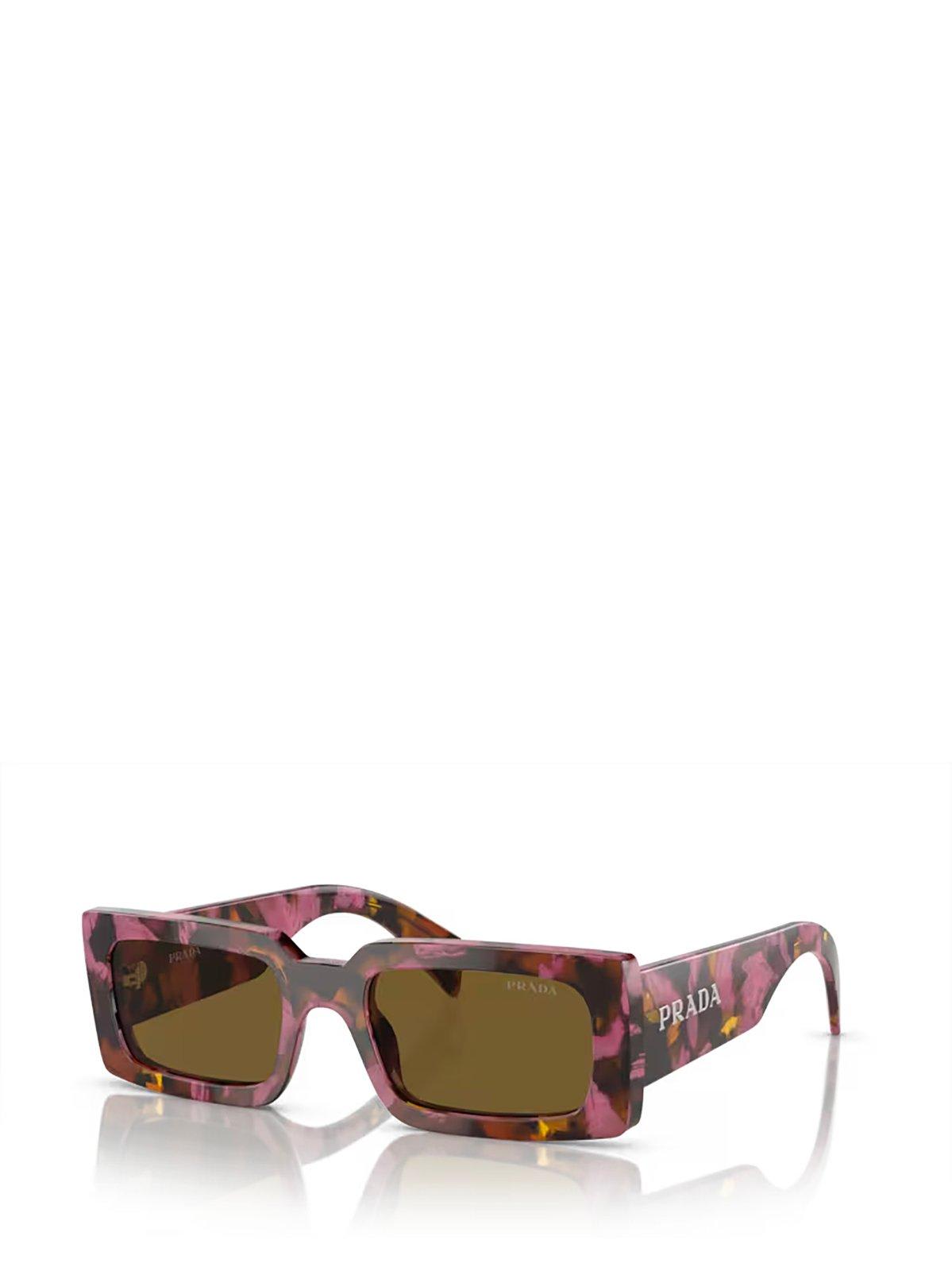 Shop Prada Rectangular-frame Sunglasses Sunglasses In 18n01t Mahogany