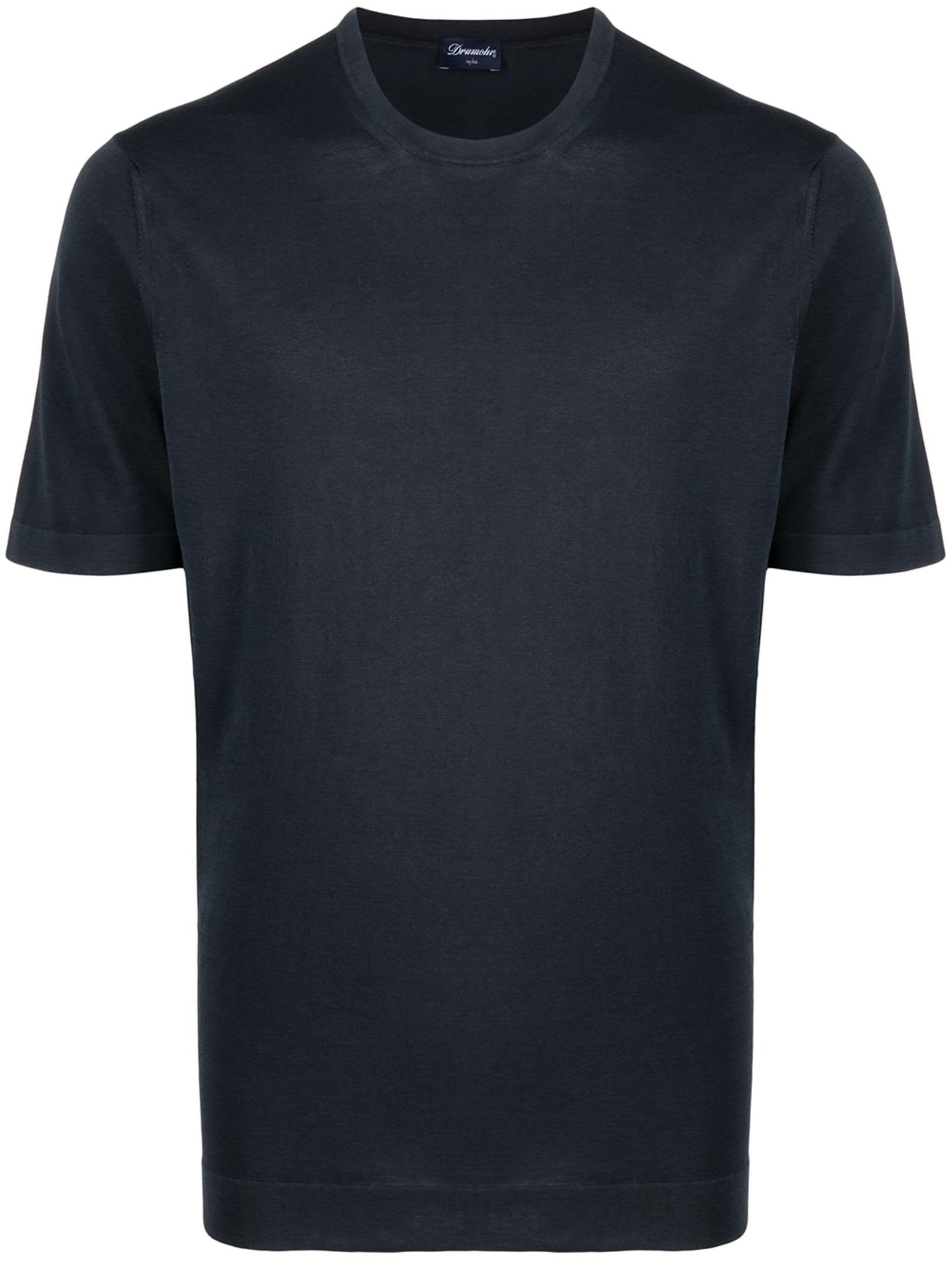 Shop Drumohr Blue Cotton T-shirt