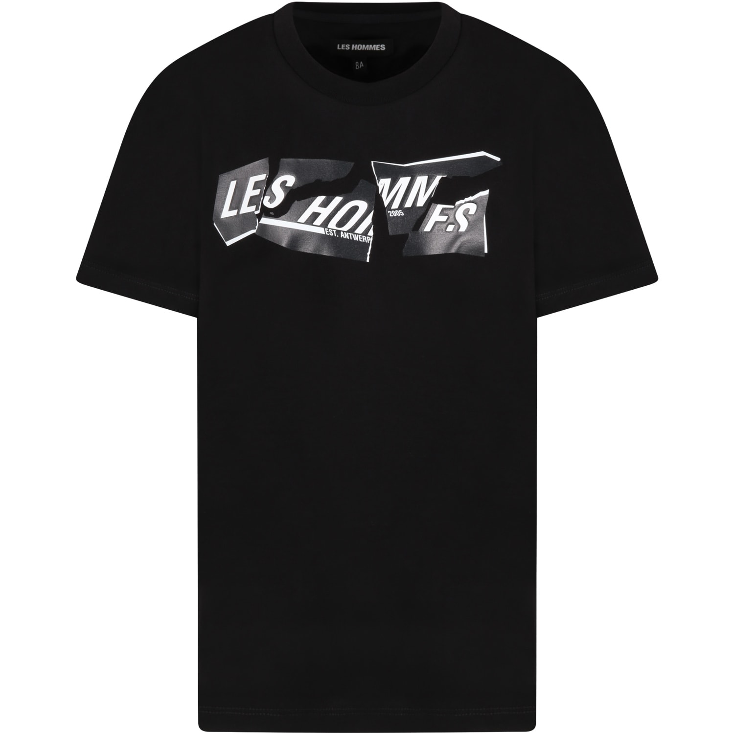 Les Hommes Black T-shirt For Boy With Logo