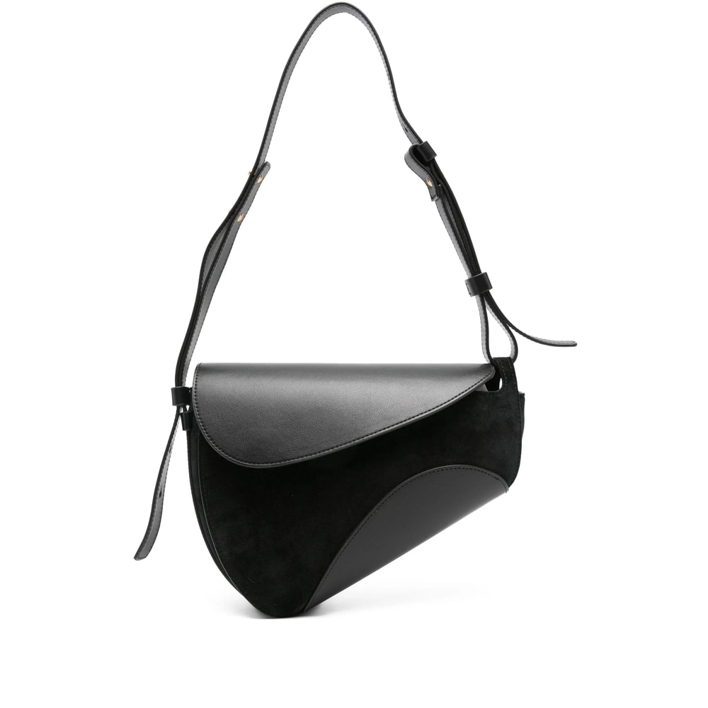 Neous Leather Shoulder Bag In Black