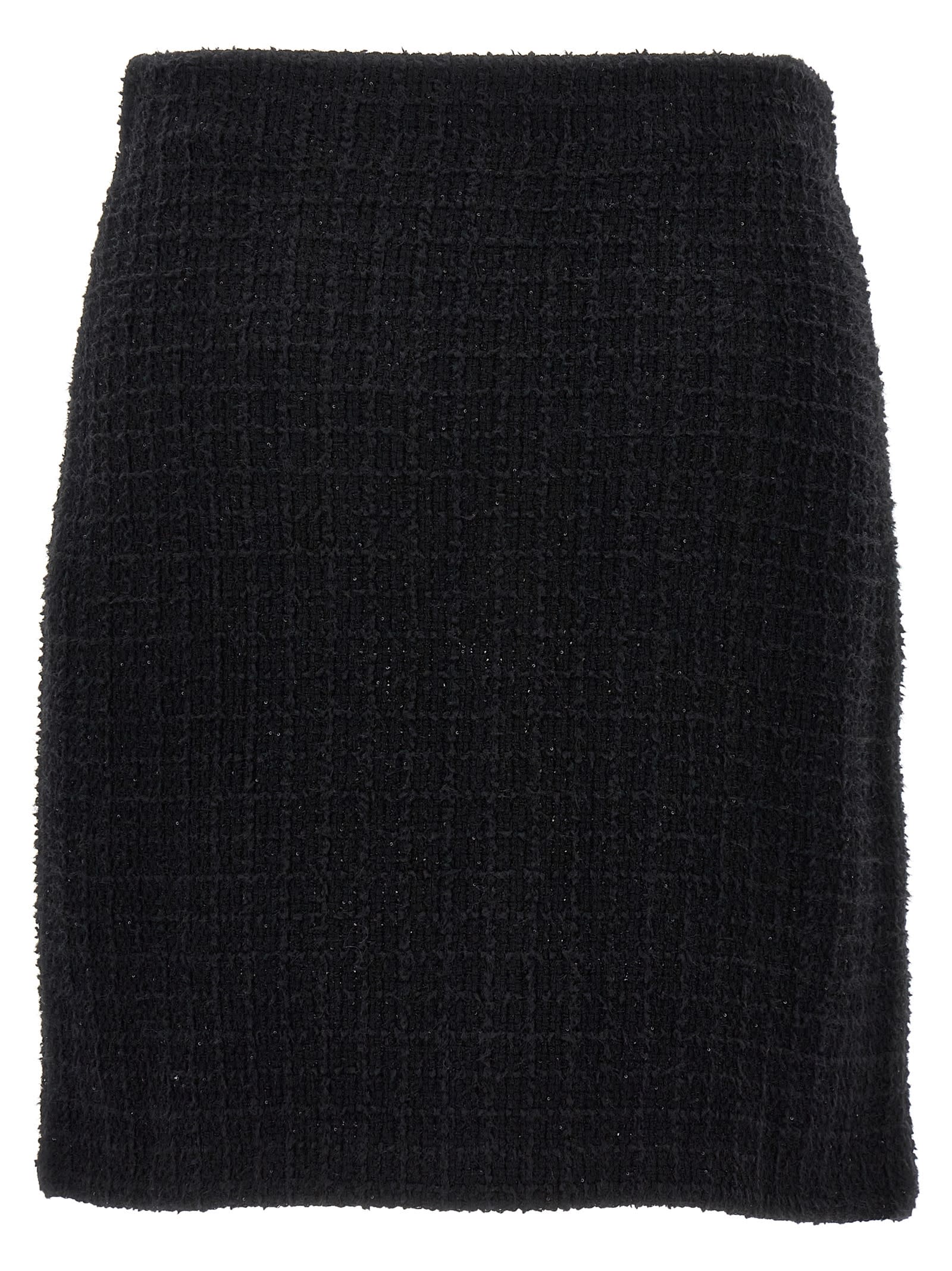 Shop Self-portrait Black Jewel Button Knit Mini Skirt