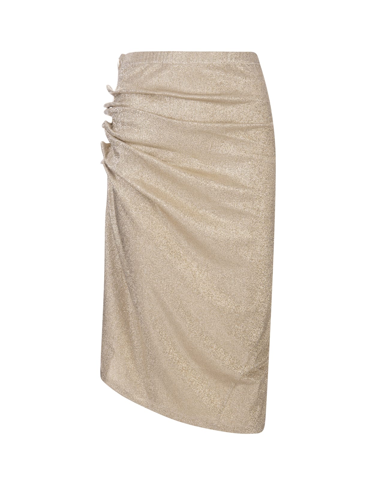 Rabanne Gold Lurex Midi Skirt In Oro