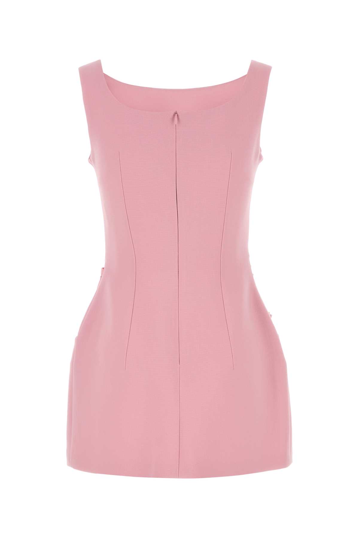 Magda Butrym Floral Appliqued Wool Mini Dress In Pink