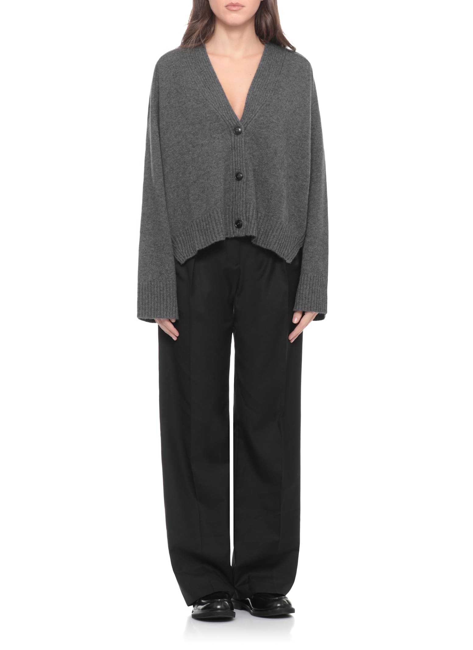 Loulou Studio Kaia Lds Cardigan In Gray