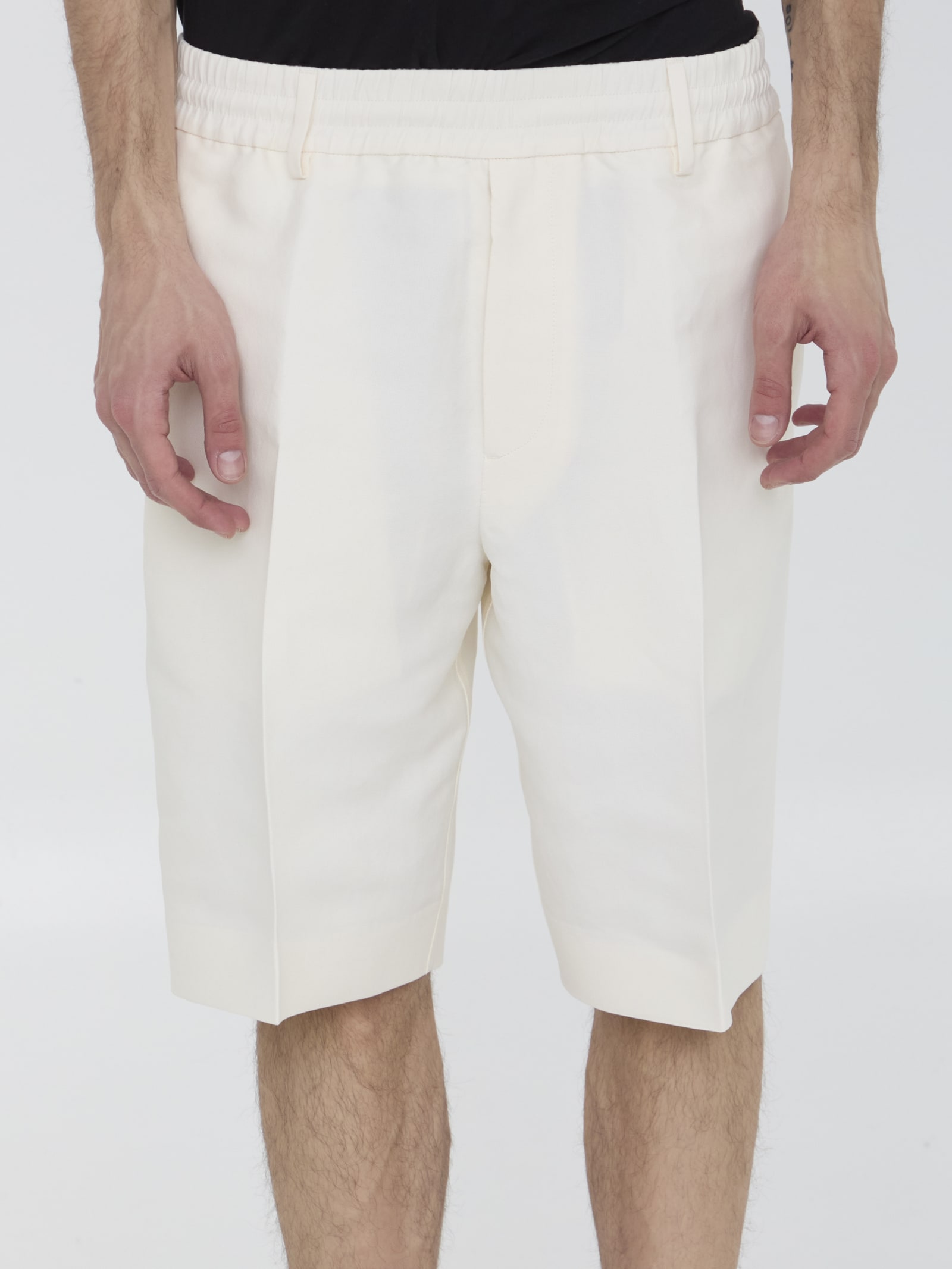 Shop Burberry Tailored Bermuda Shorts In Pearl