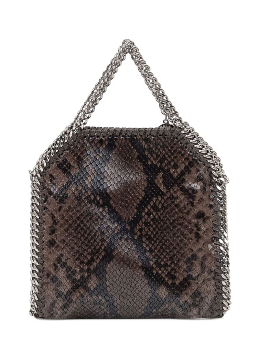 Stella Mccartney Falabella Tiny Shoulder Bag In Python Print Polyester In Brown