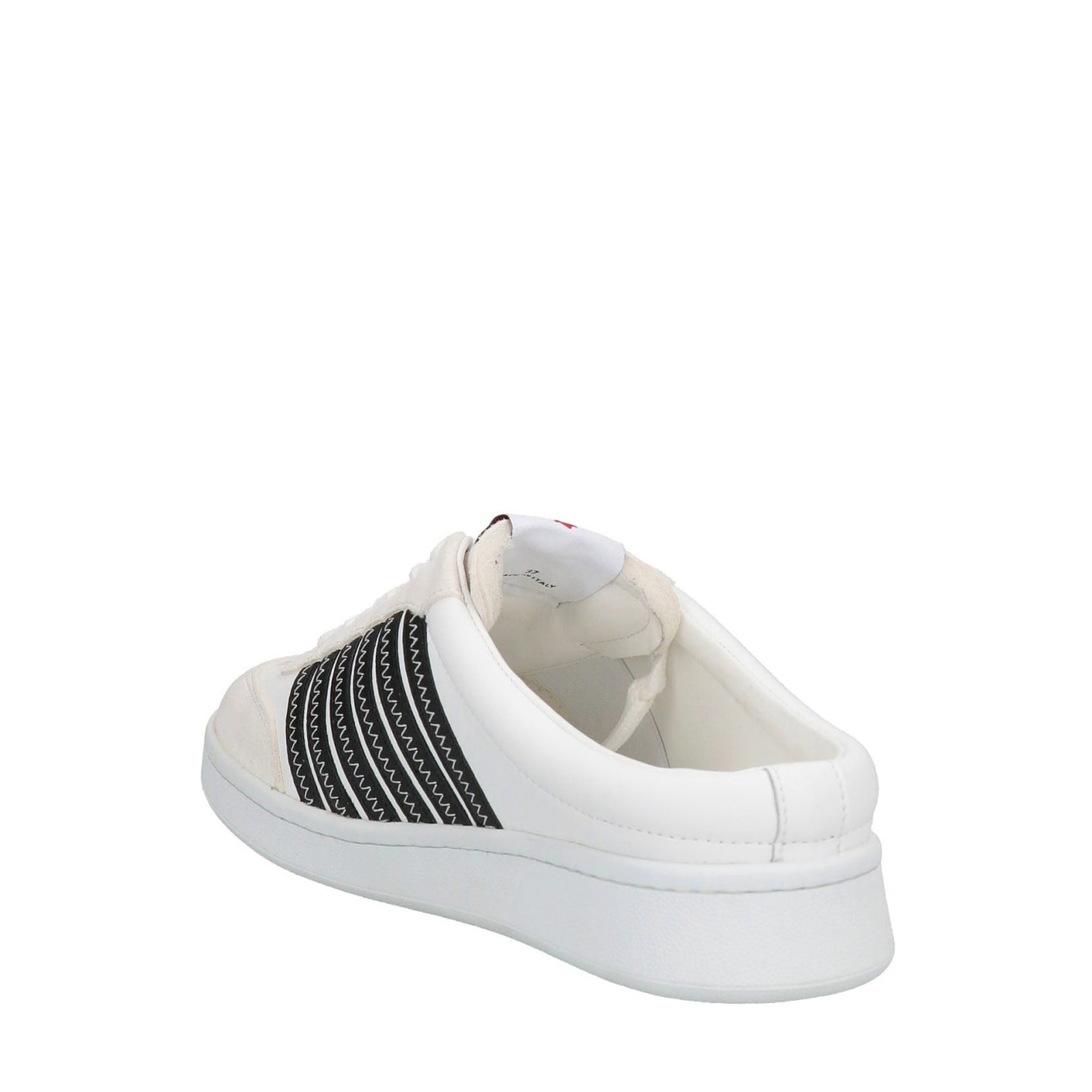 Shop Dsquared2 Boxer Leather Open Back Sneakers In White