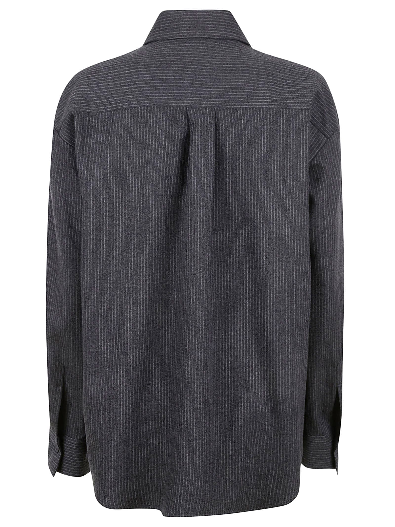 Shop Fabiana Filippi Ribbed Shirt In Anthracite