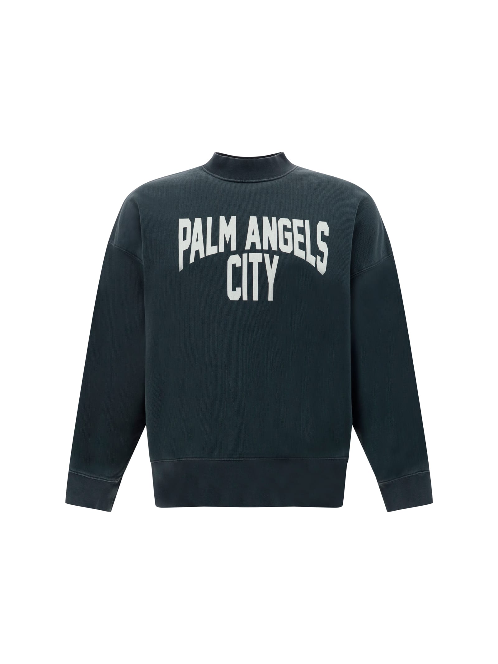 Shop Palm Angels Sweatshirt In Grigio/nero