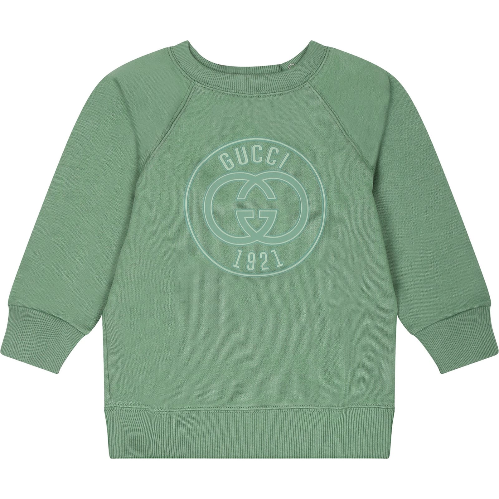 Shop Gucci Green Sweatshirt For Babykids With Logo  1921