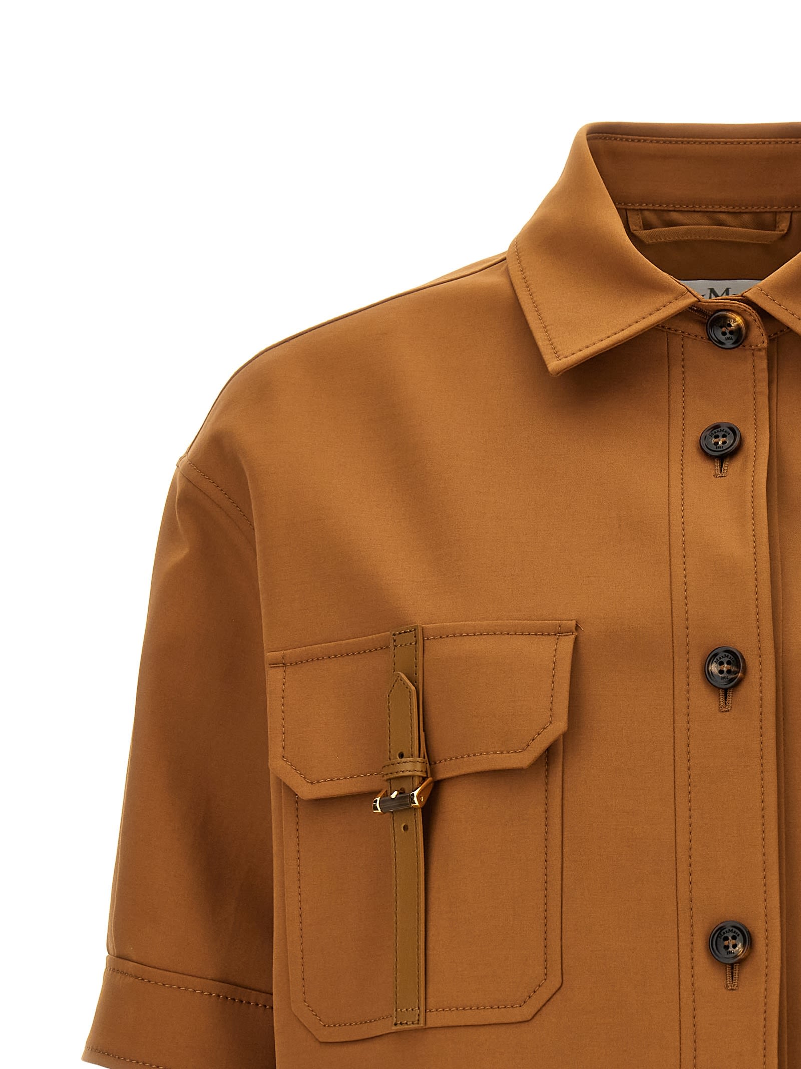Shop Max Mara Agiate Cropped Jacket In Brown