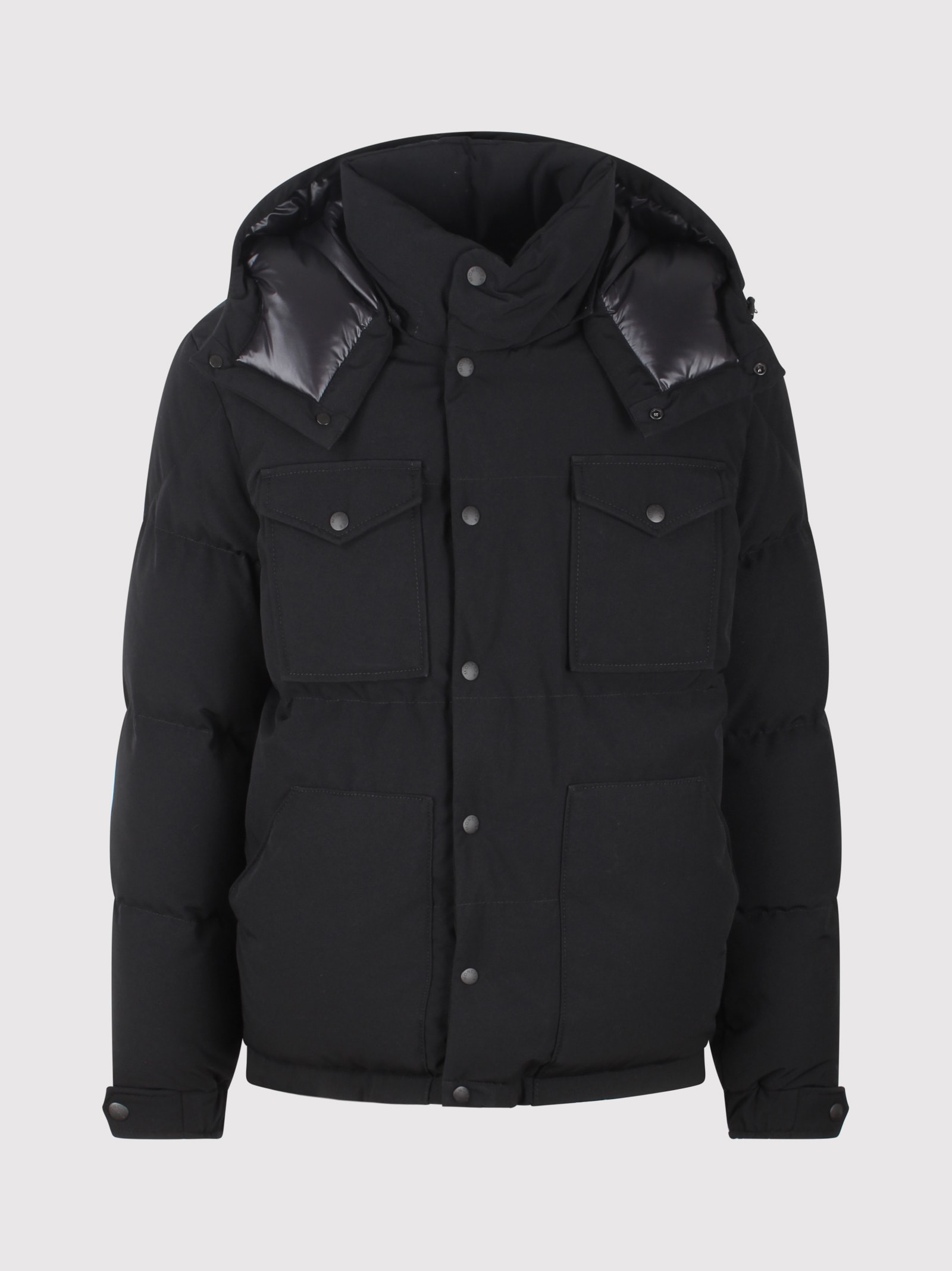 Shop Moncler Fornas Hooded Padded Down Jacket In Black