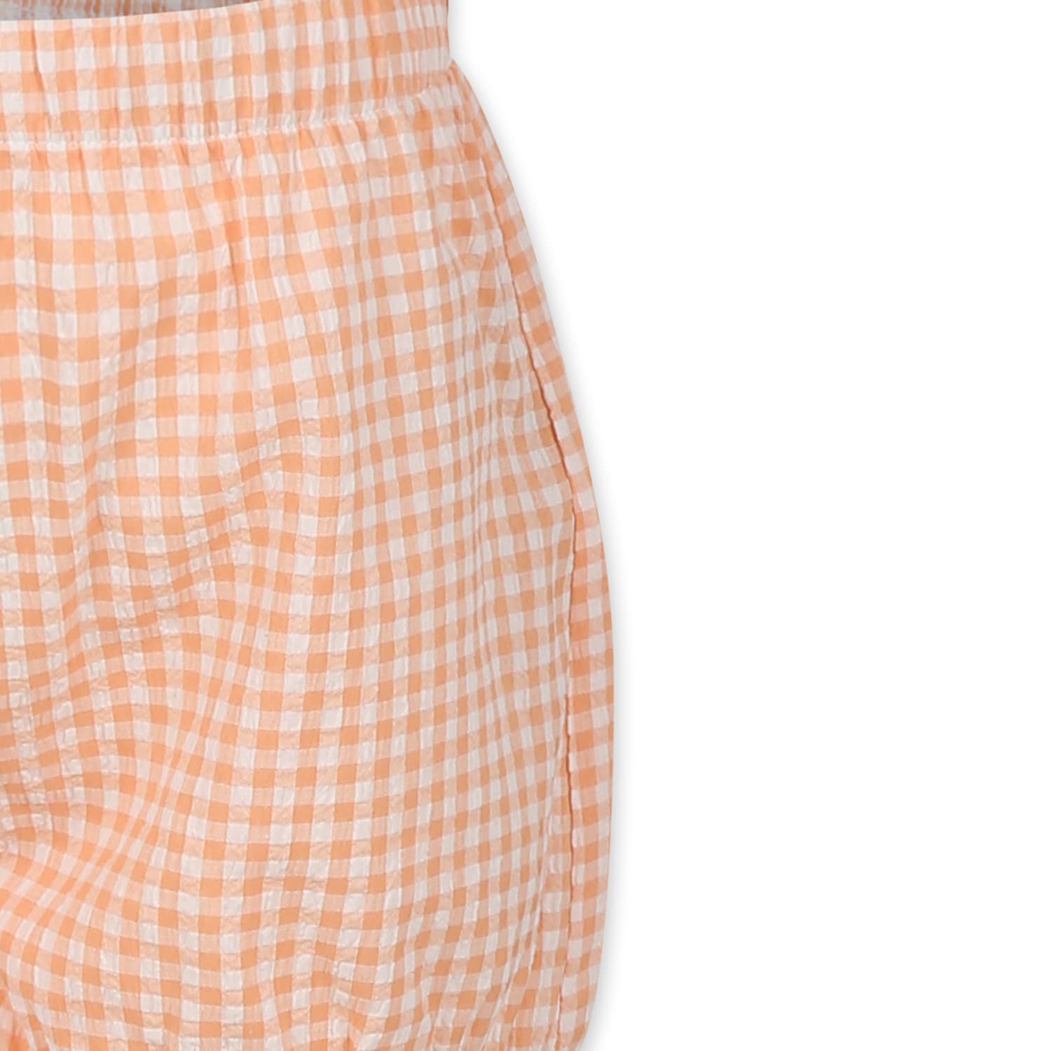 Caffe' D'orzo Orange Short For Girl With Vichy Print In Orange
