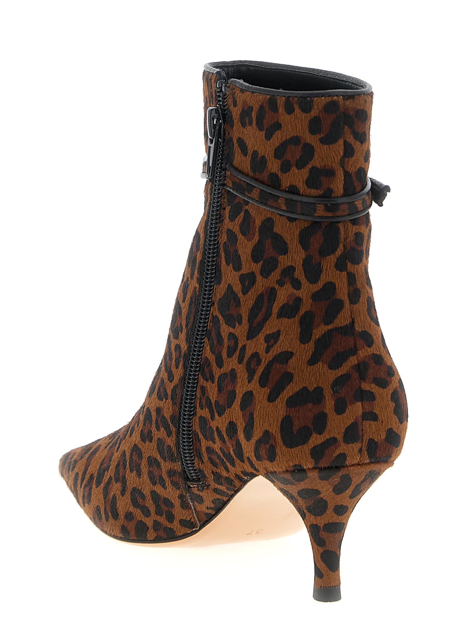 Twinset 70mm Leopard-print Boots In Brown