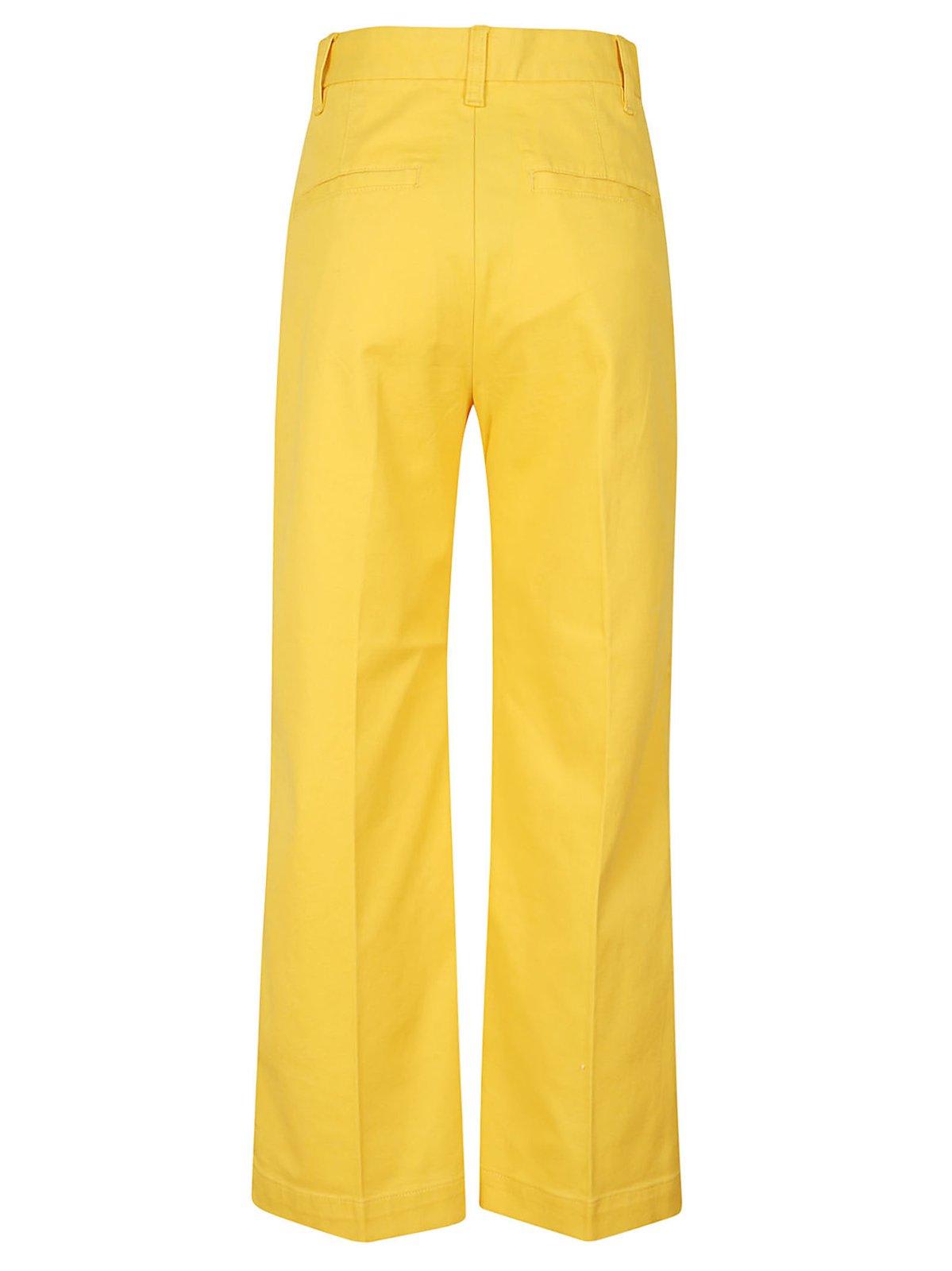 Shop Ralph Lauren Chino Wide-leg Pants In Chrome Yellow