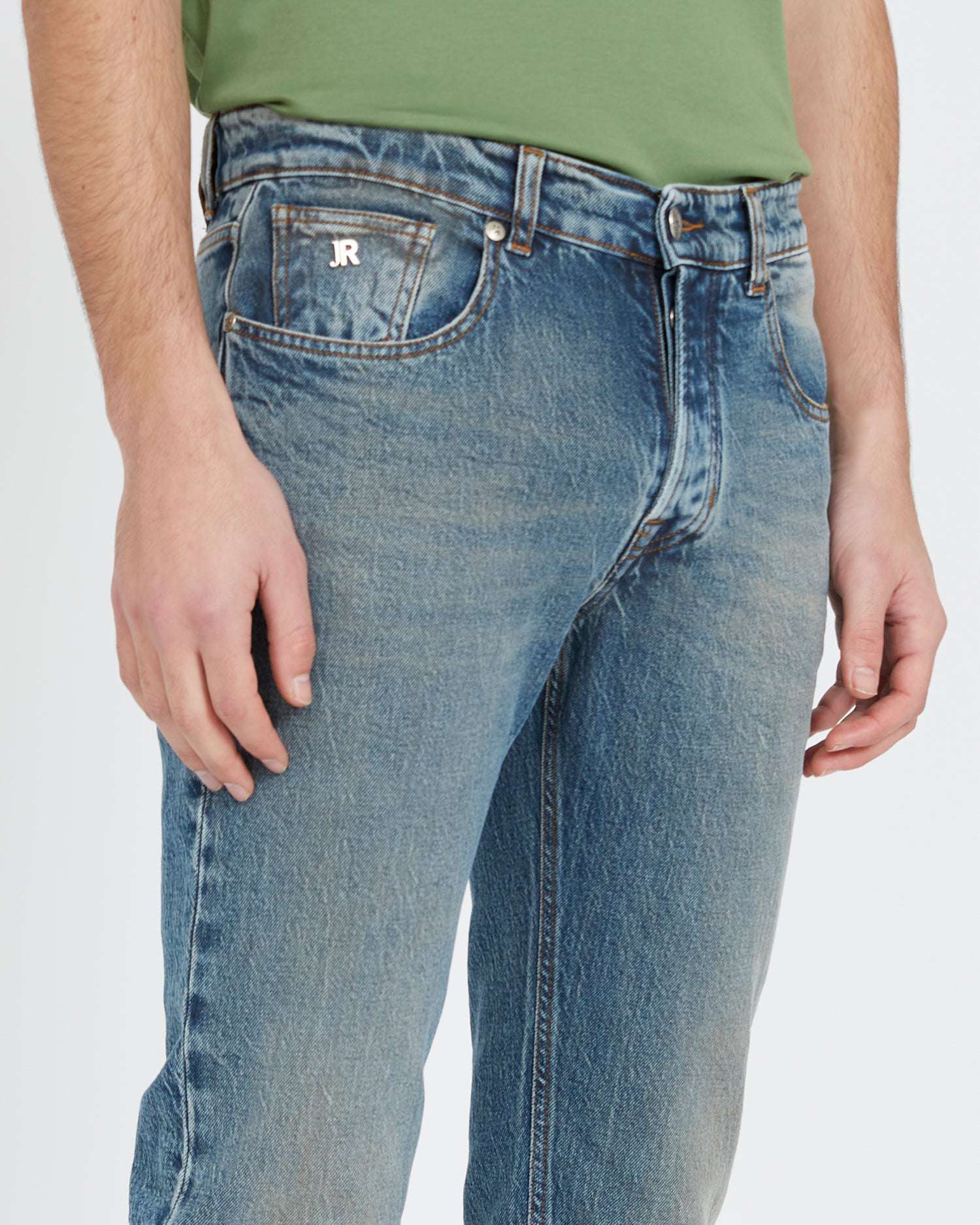 Shop John Richmond Slim Jeans In Blu