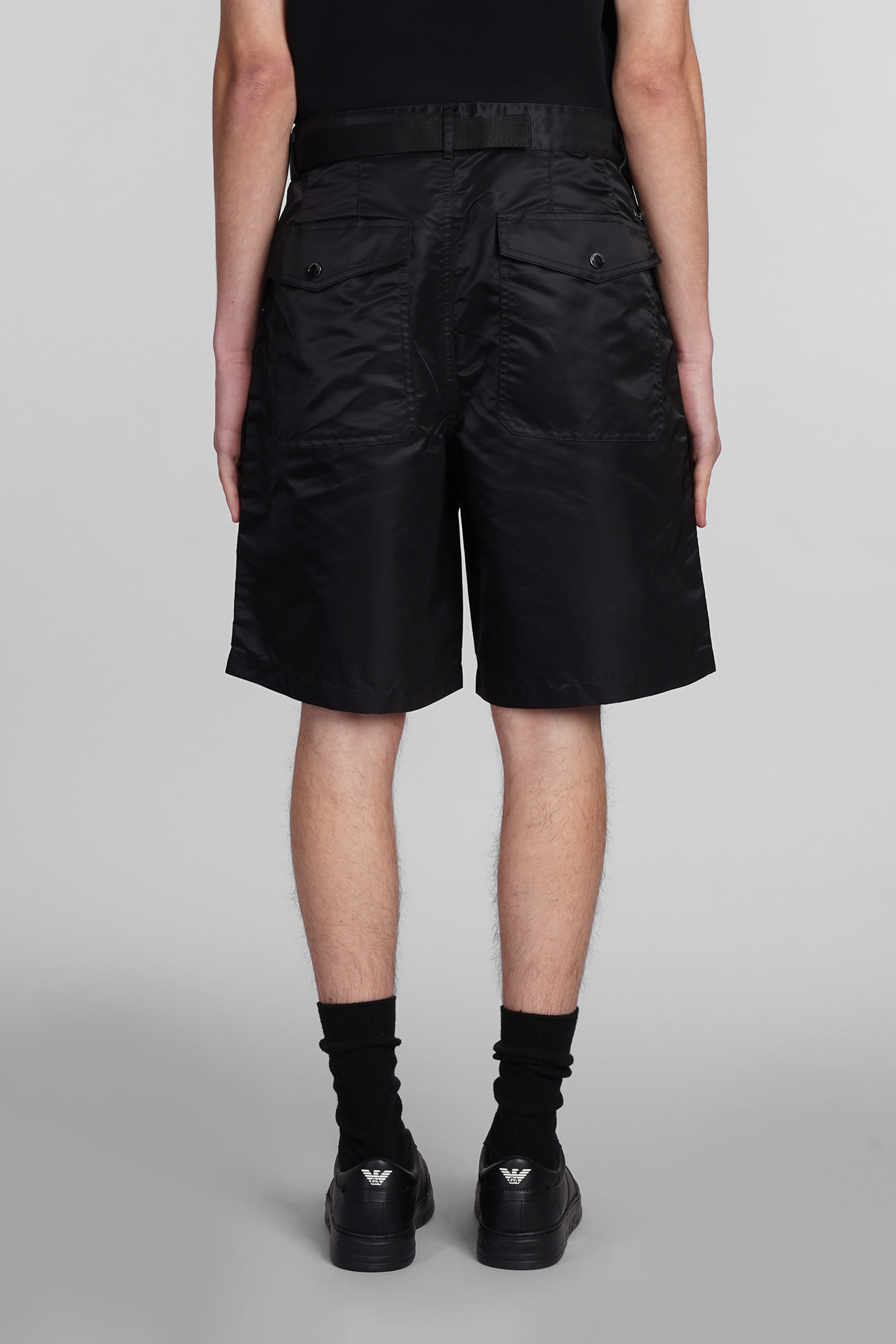 Shop Emporio Armani Shorts In Black Polyamide