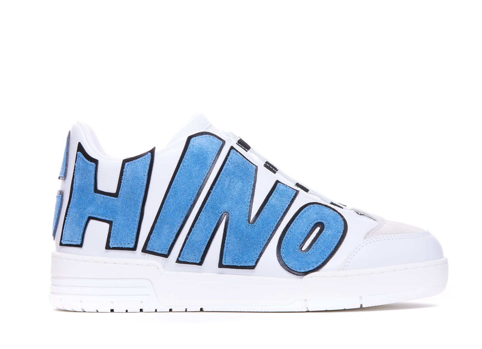 Shop Moschino Maxi Logo Streetball Sneakers In White