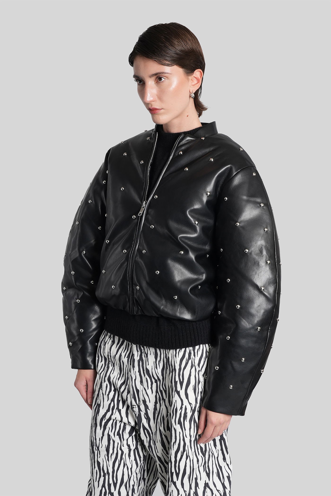 Rotate Birger Christensen Bomber Jacket In Black Polyester In Black