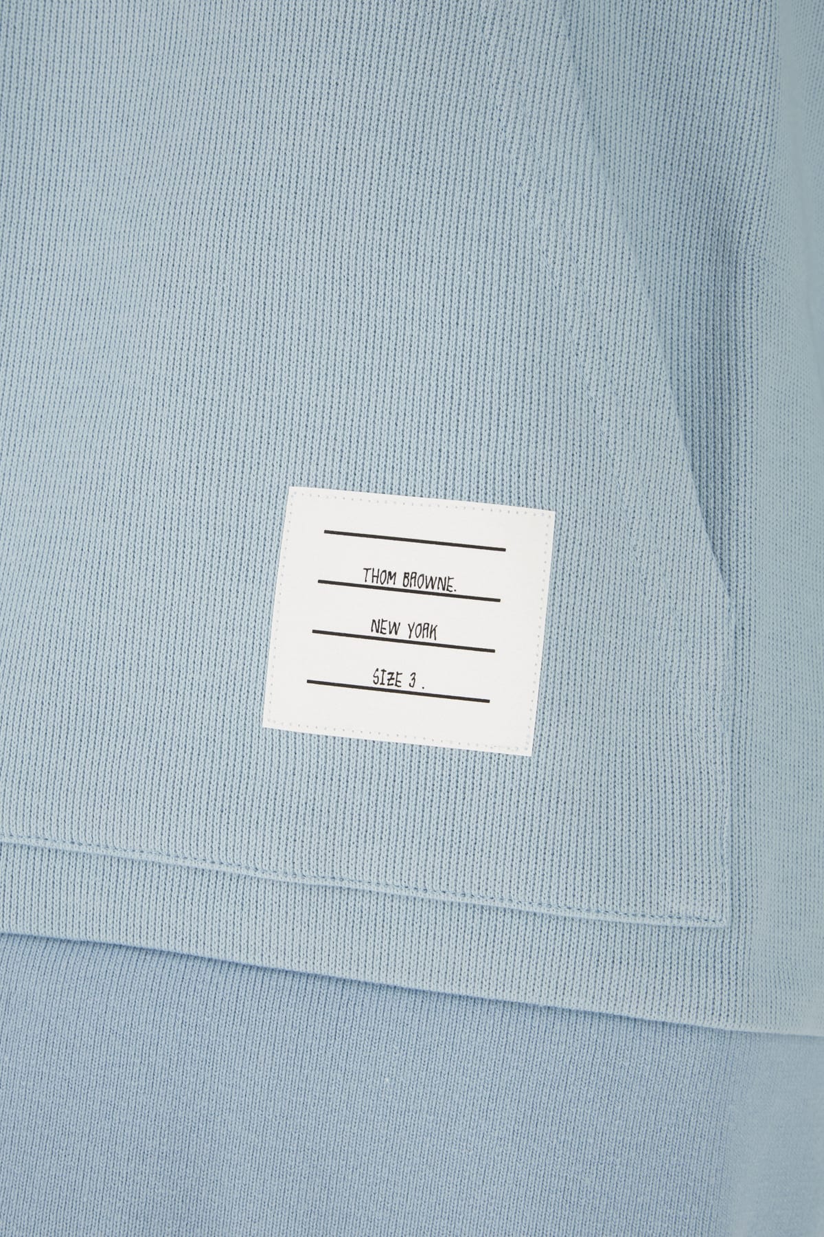 Shop Thom Browne Light Blue Cotton Sweatshirt