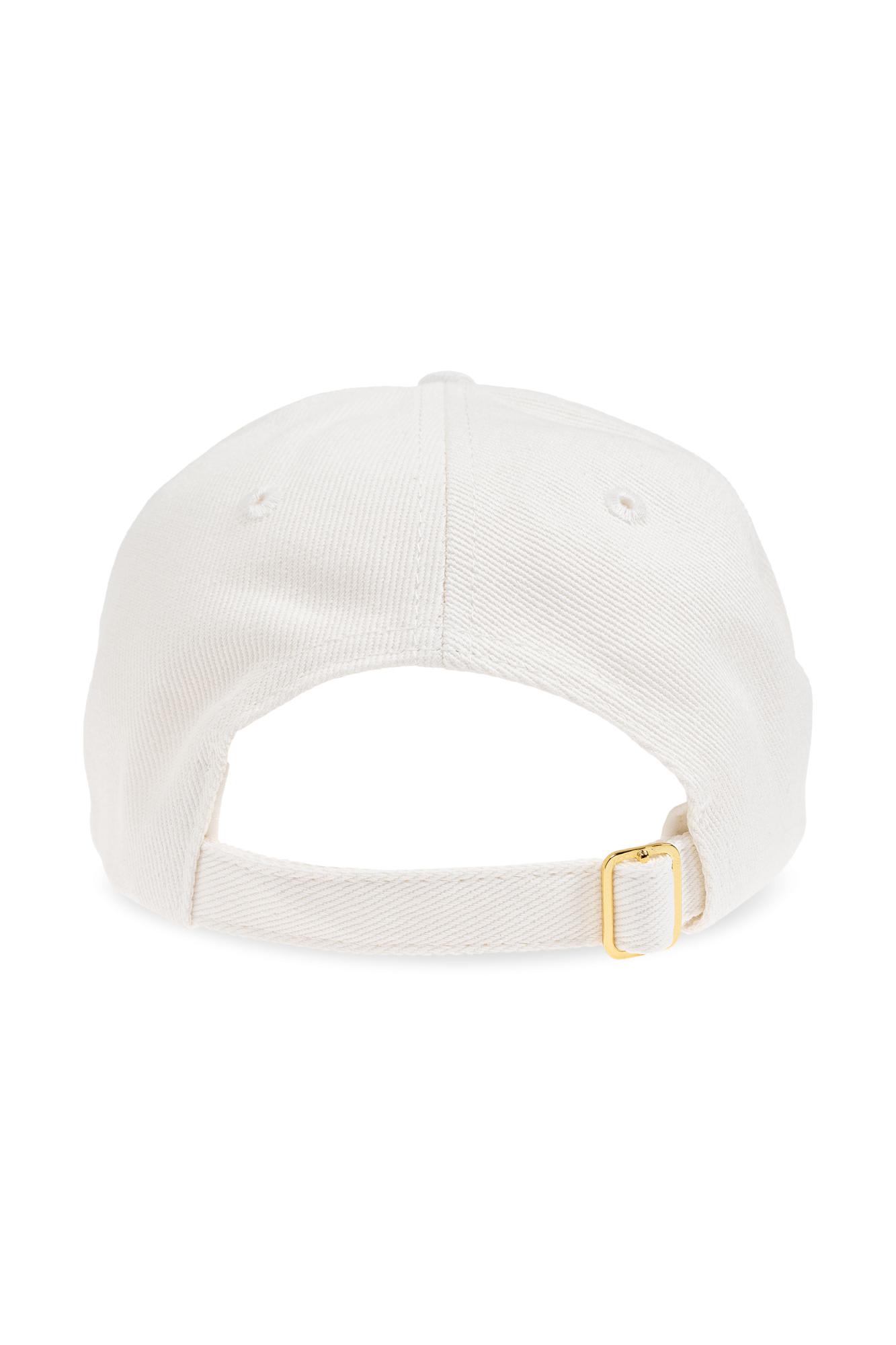 Casablanca Mens Casa Way Mountain Embroidered Cotton Baseball Cap In White