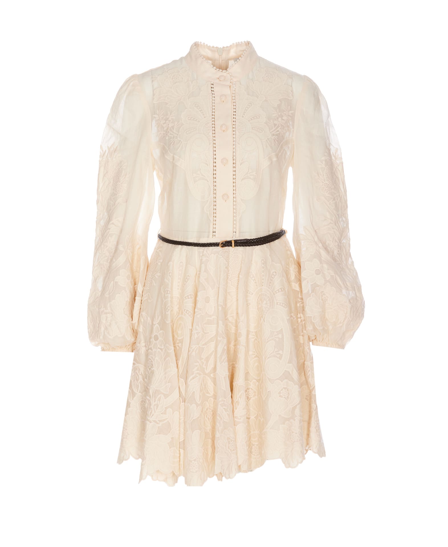 Shop Zimmermann Ottie Mini Dress In White