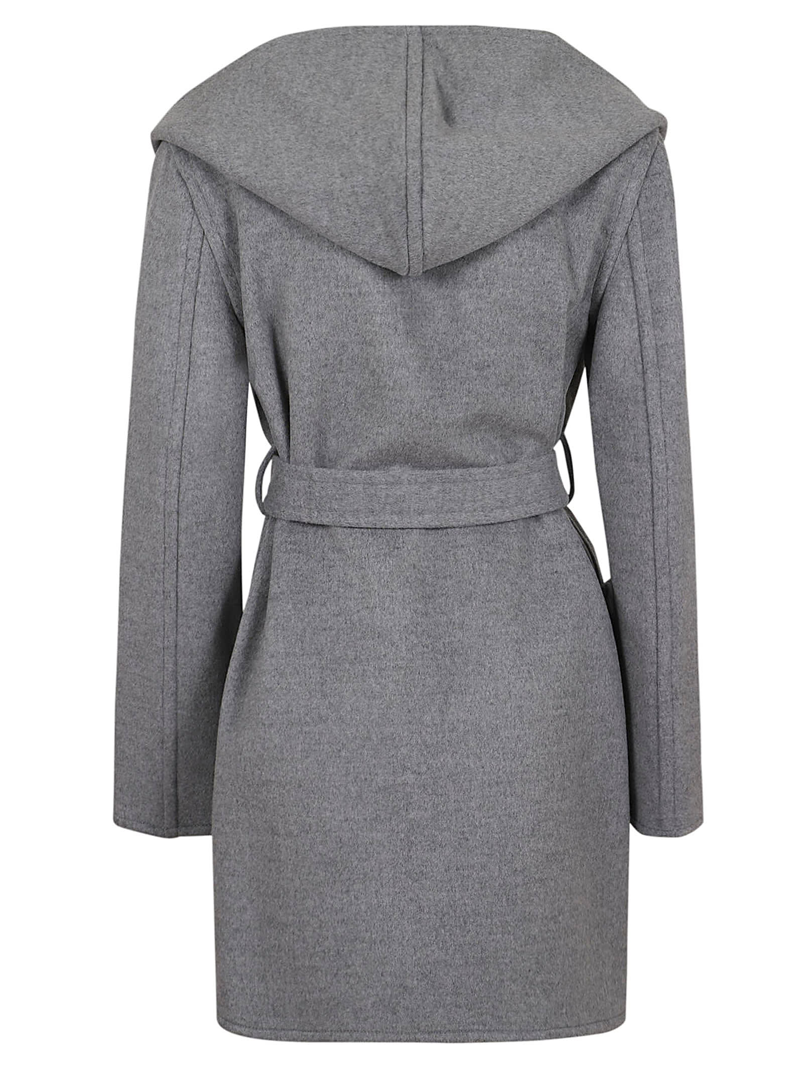 Shop Tory Burch Wool Overcoat In Gray T Monogram