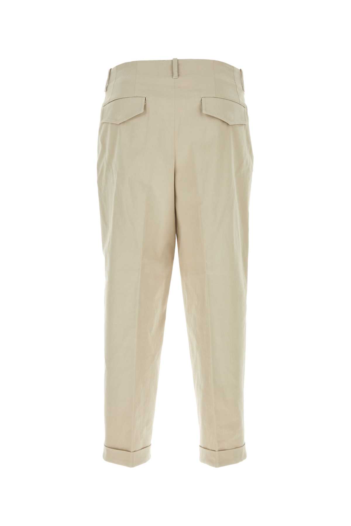 Etro Sand Stretch Cotton Pant In Beige