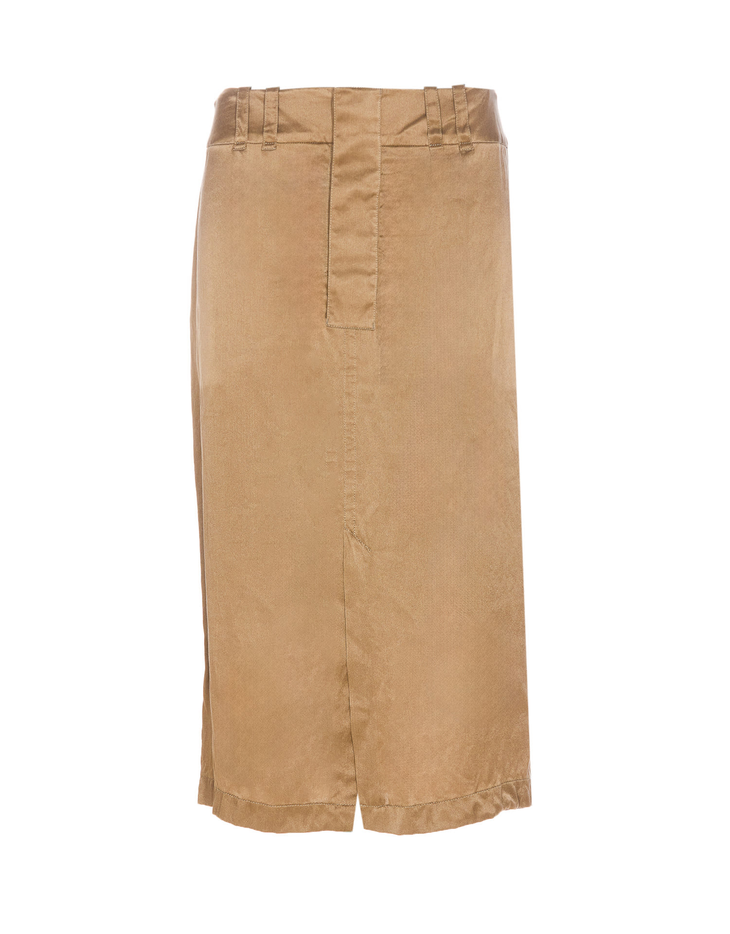 Shop Saint Laurent Pencil Skirt Silk Crepe De Chine In Beige