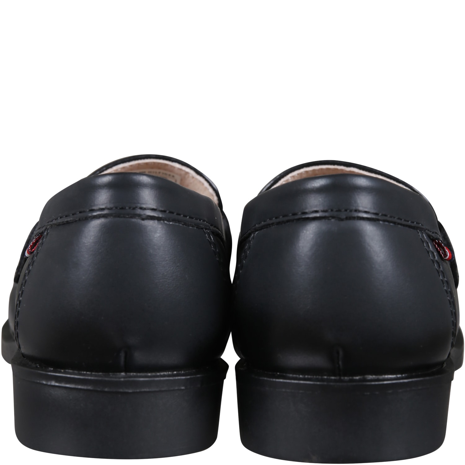 Shop Tommy Hilfiger Black Loafers For Boy With Logo