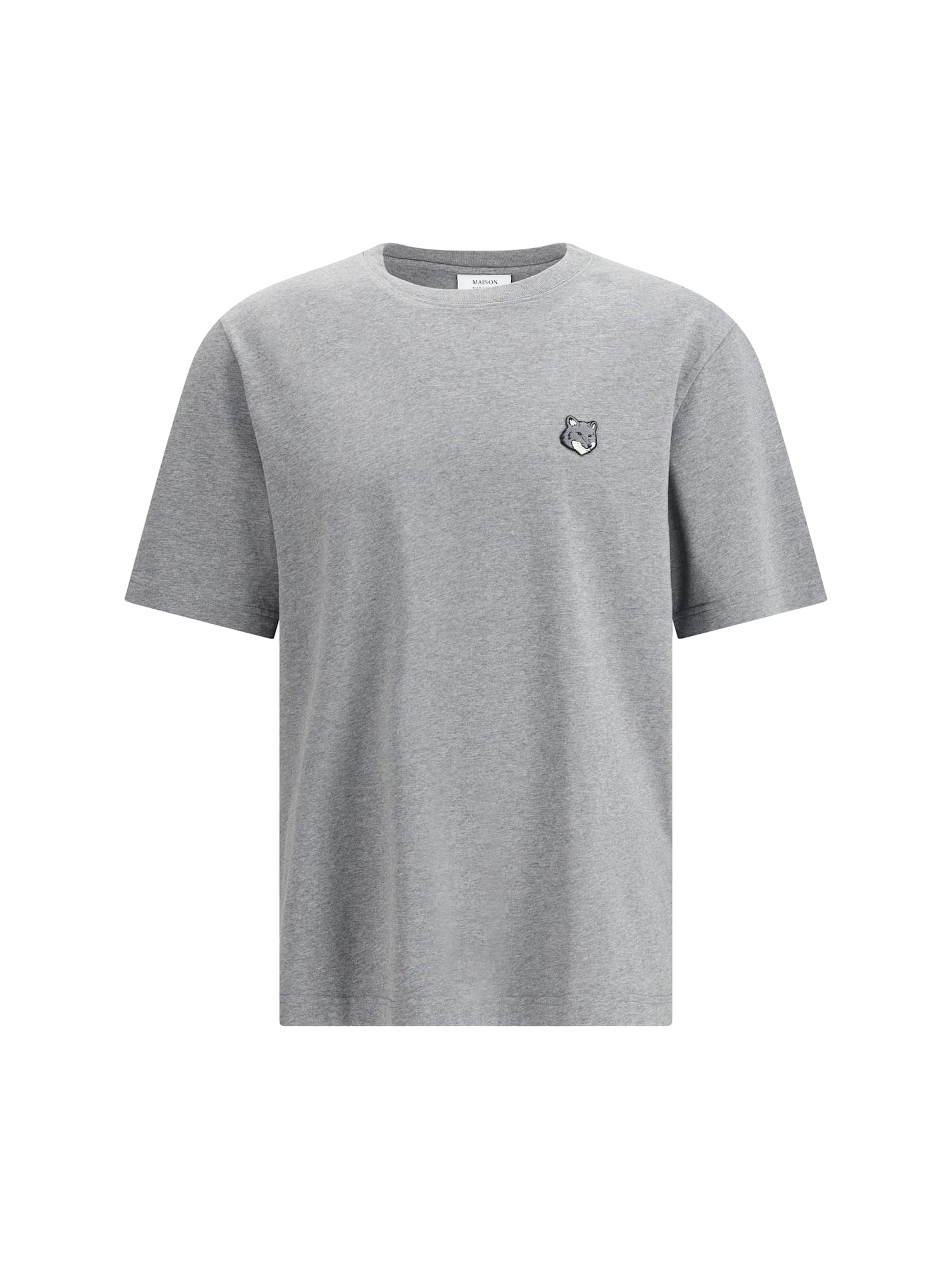 Maison Kitsuné Fox Head Comfort T-shirt In Gray