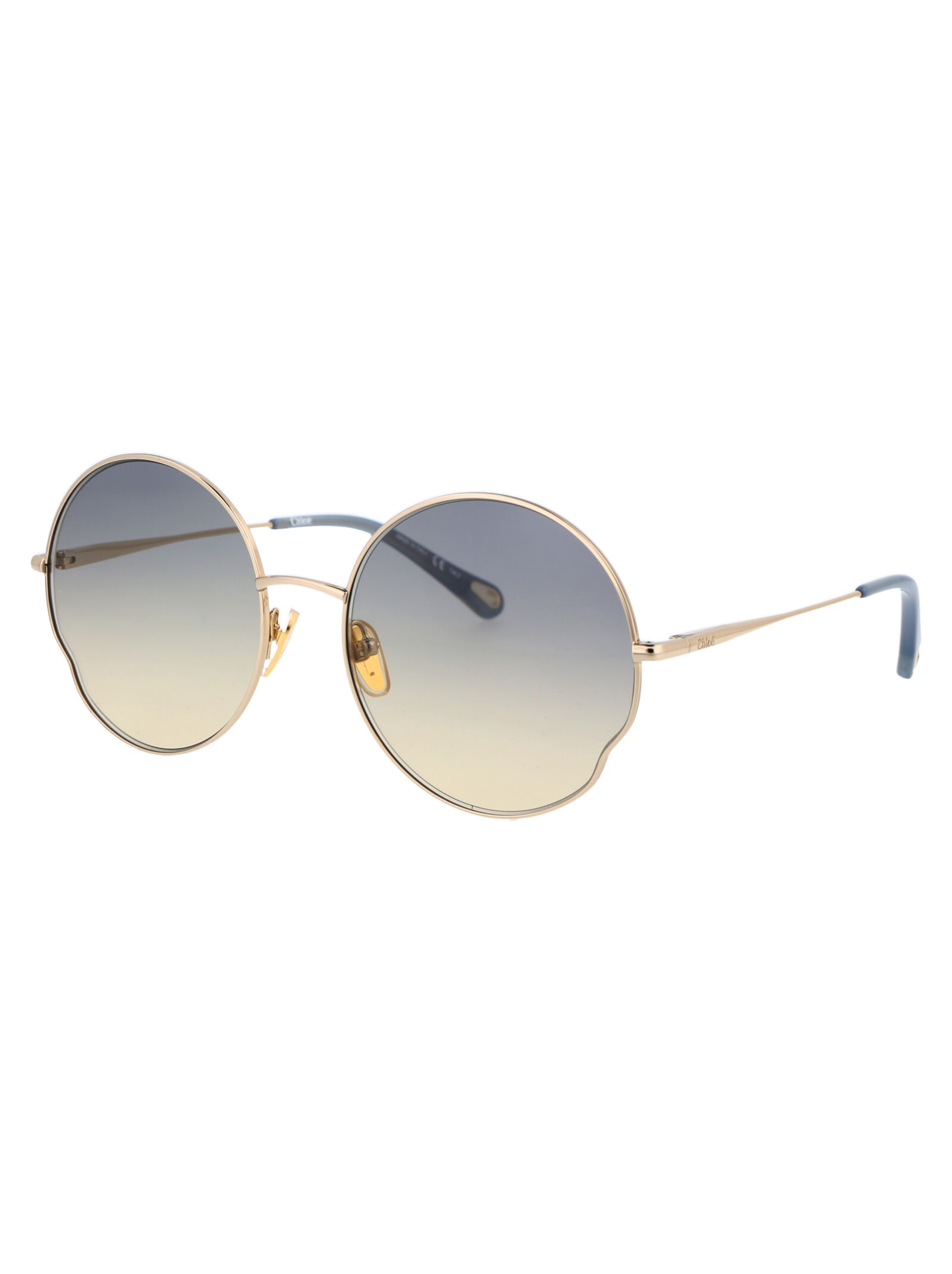 Shop Chloé Ch0095s Sunglasses In 002 Gold Gold Grey