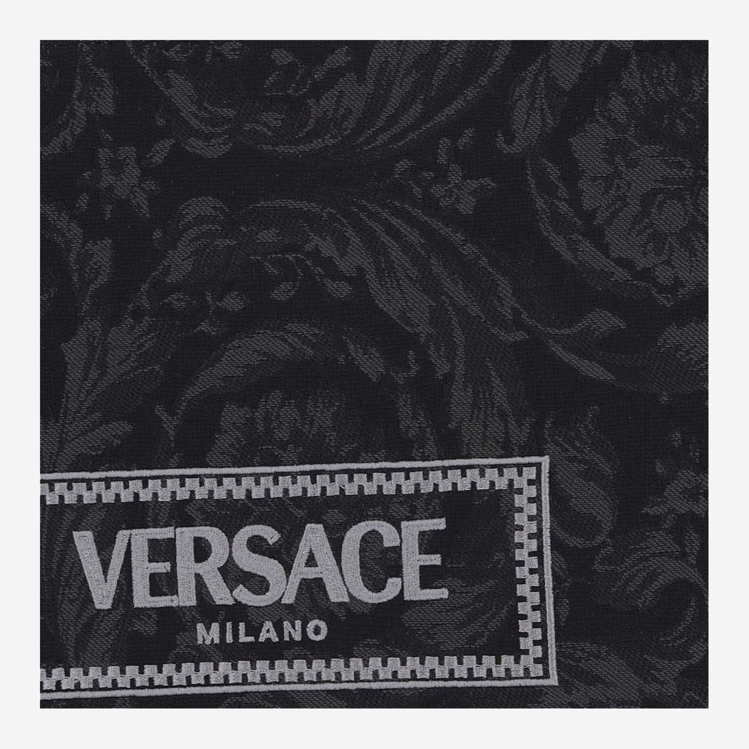 Shop Versace Athena Canvas Tote Bag In Black