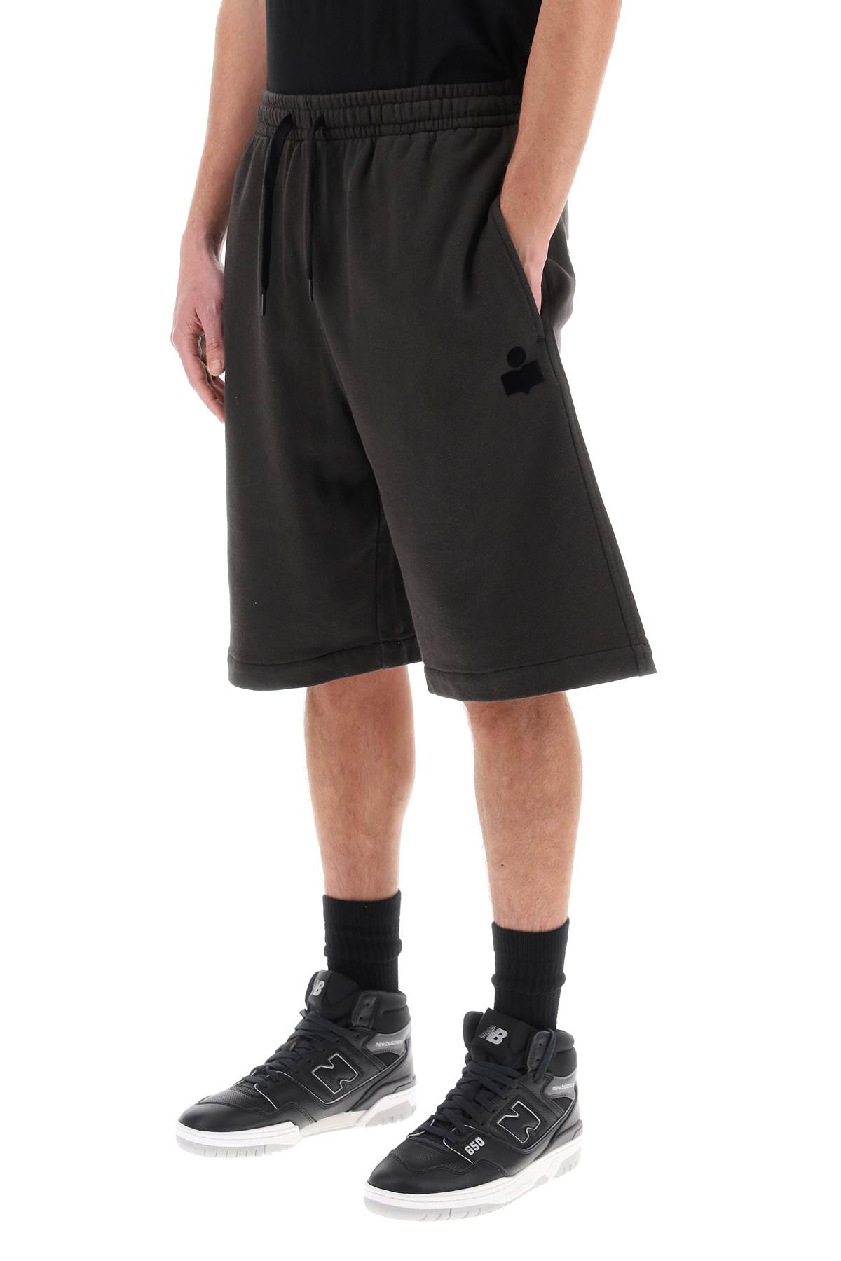 Shop Isabel Marant Mahelo Sweatshorts In Nero