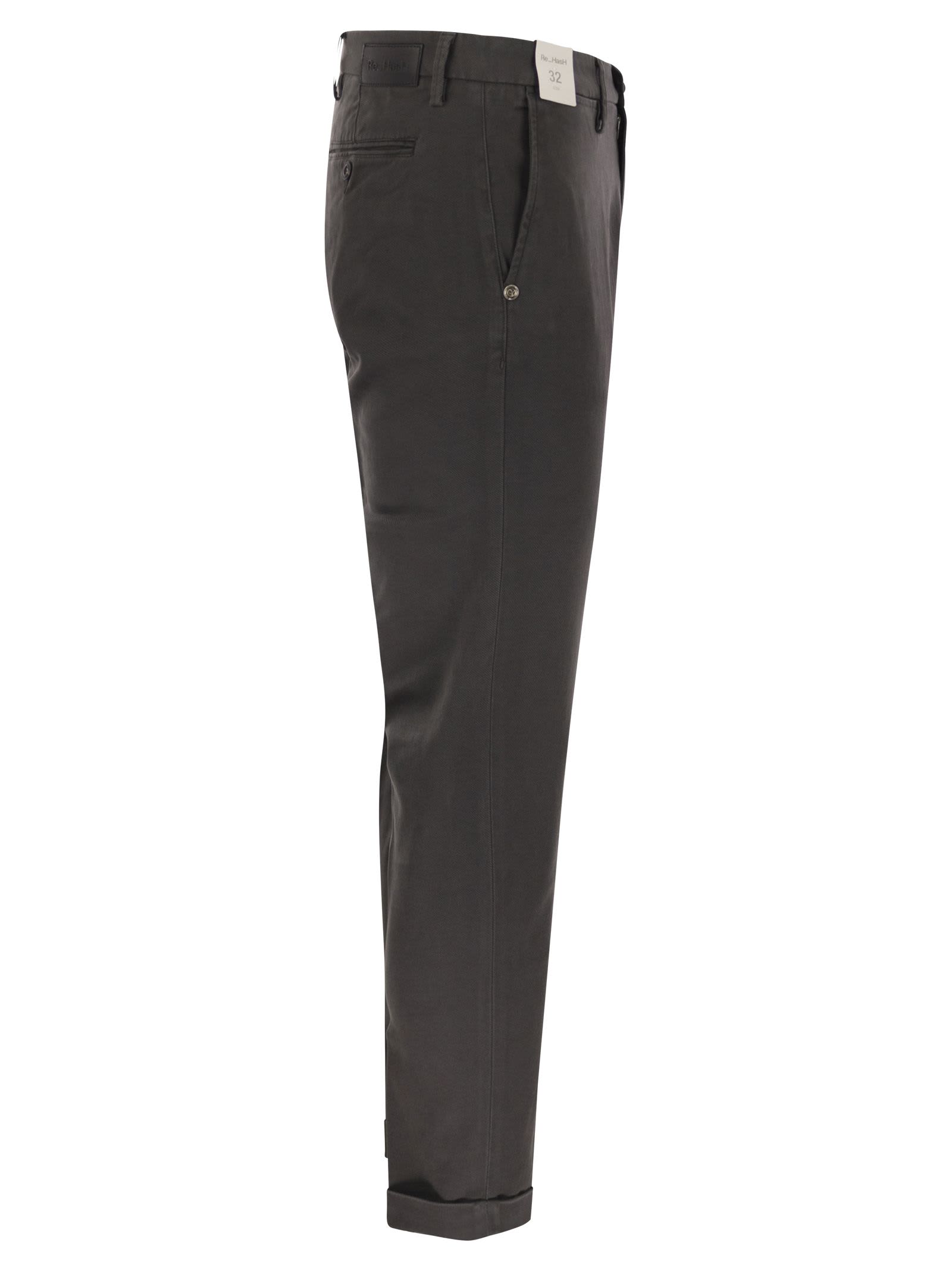 Re-hash Re_hash Man Pants Lead Size 34 Cotton, Lyocell, Elastane In Gray
