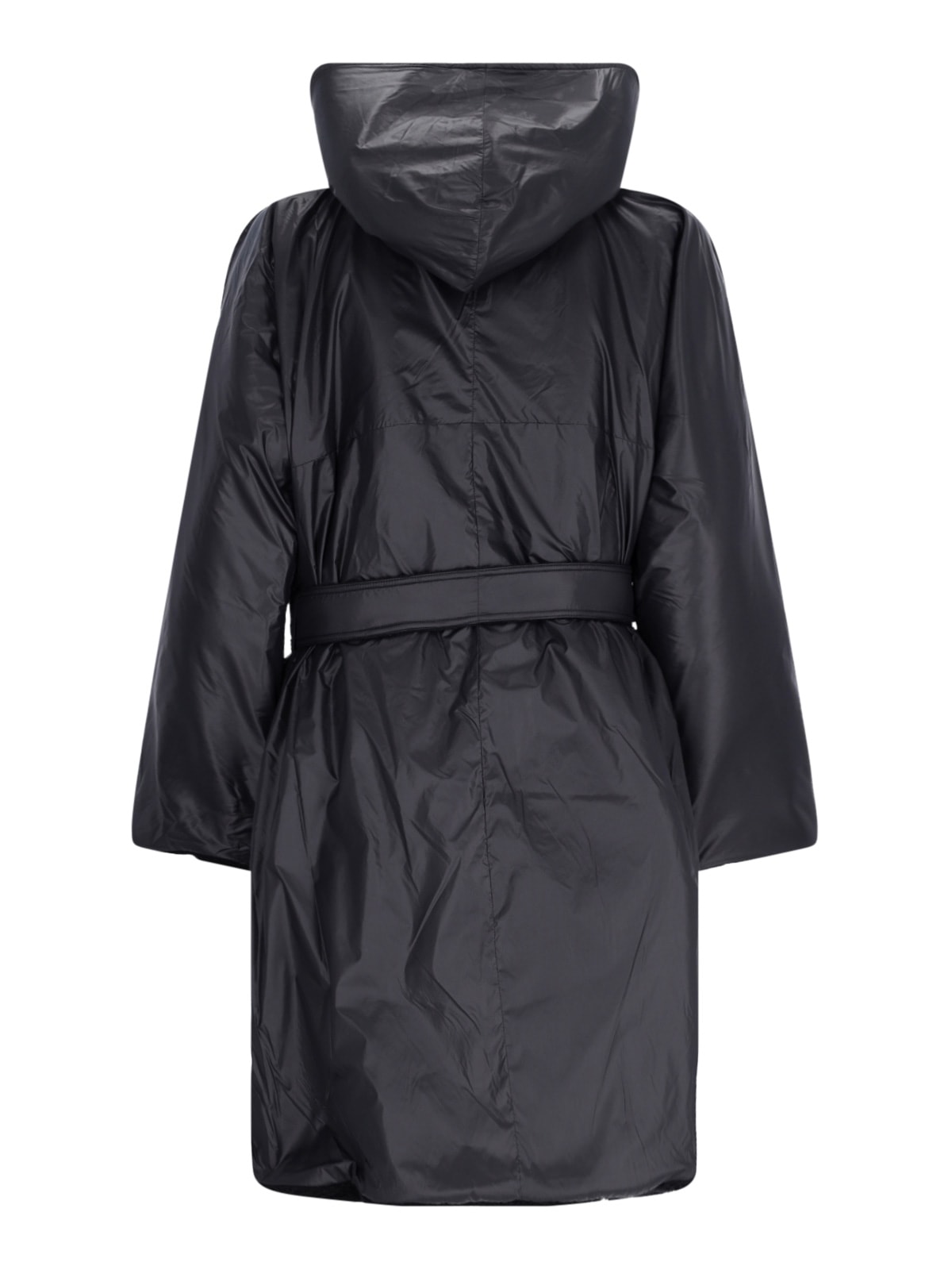 Shop Kimonorain Midi Hooded Down Jacket In Black