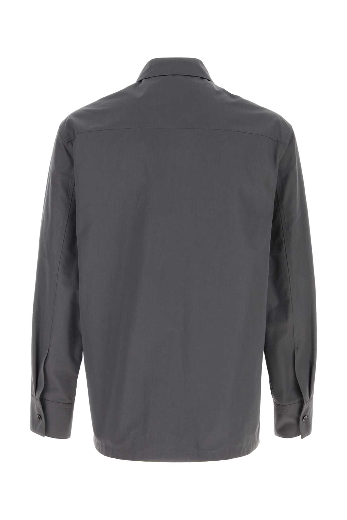 Jil Sander Poplin Shirt Collar Design Long Sleeves In Gray